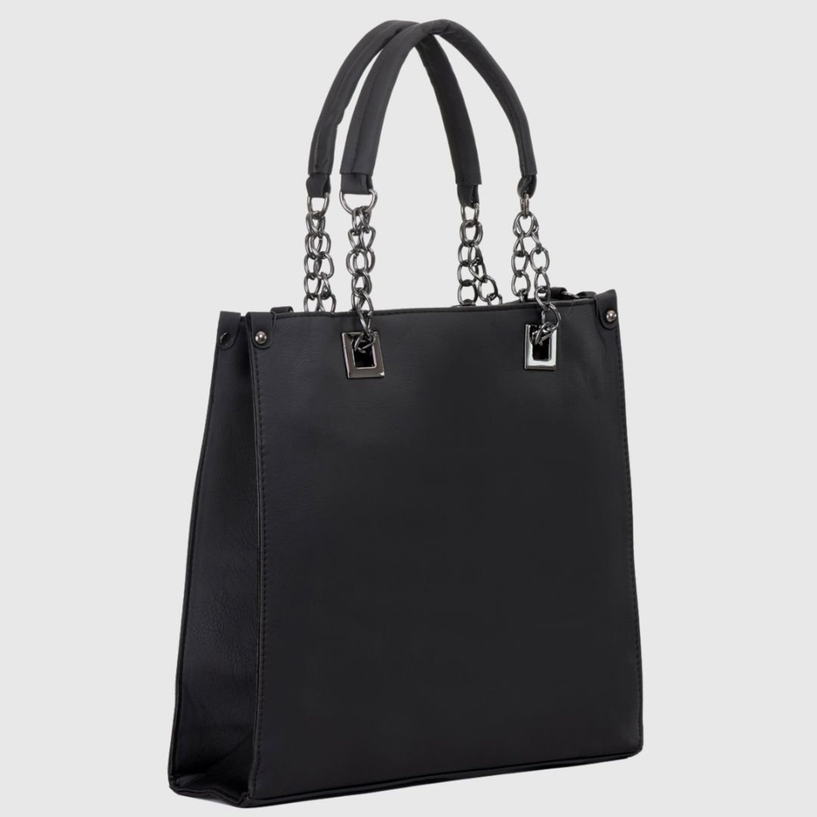 Bolsa Feminina Grande Transversal De Ombro Alça Corrente Star Shop Preto