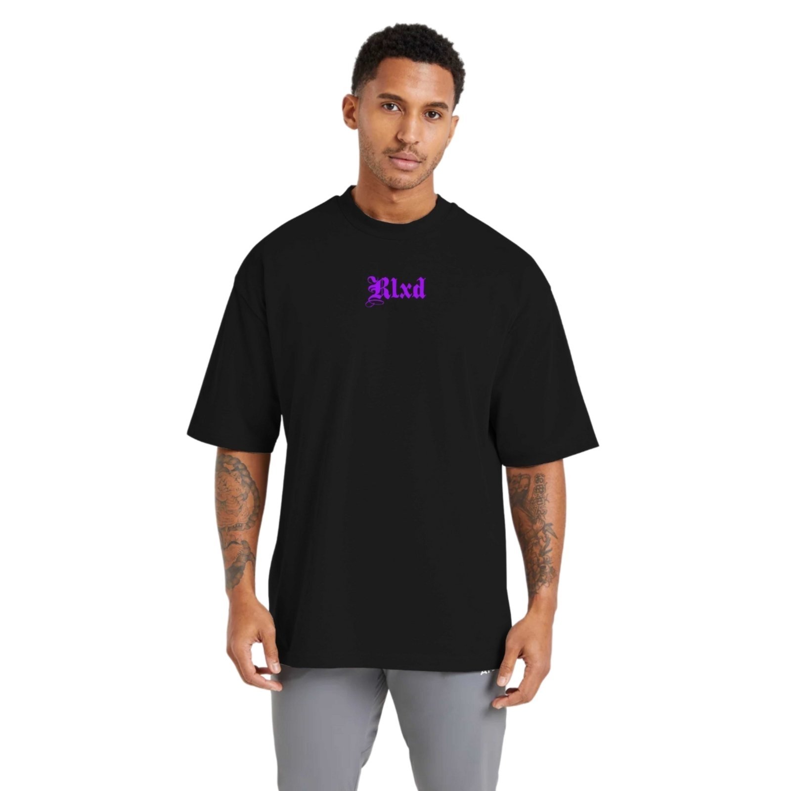 Vista 3 Conjunto 2 Camisetas Oversized Algodão para Treino, Academia e Esportes Gola Redonda Relaxado branco Relaxado branco