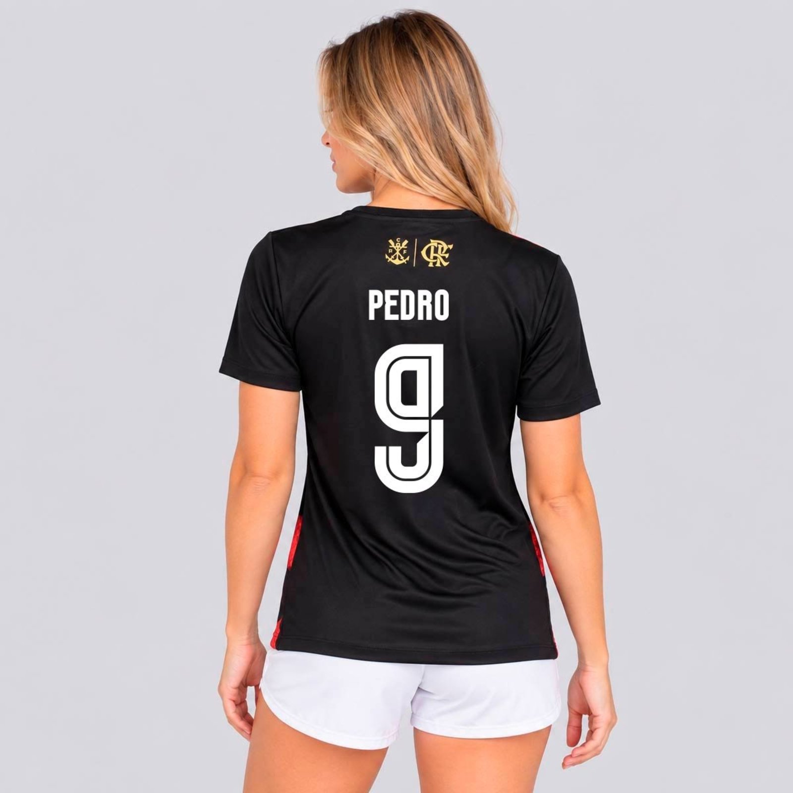 Camisa Flamengo Arbor Feminina Preta 9 Pedro