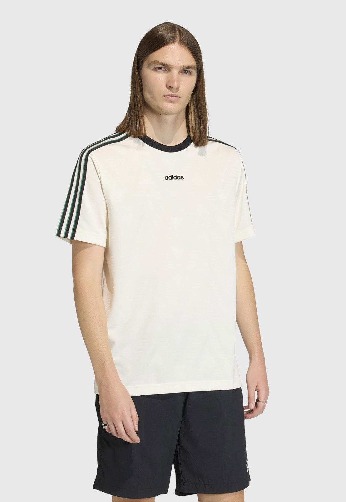 Camiseta Masculina Adidas Originals Jacquard Jsy Branca
