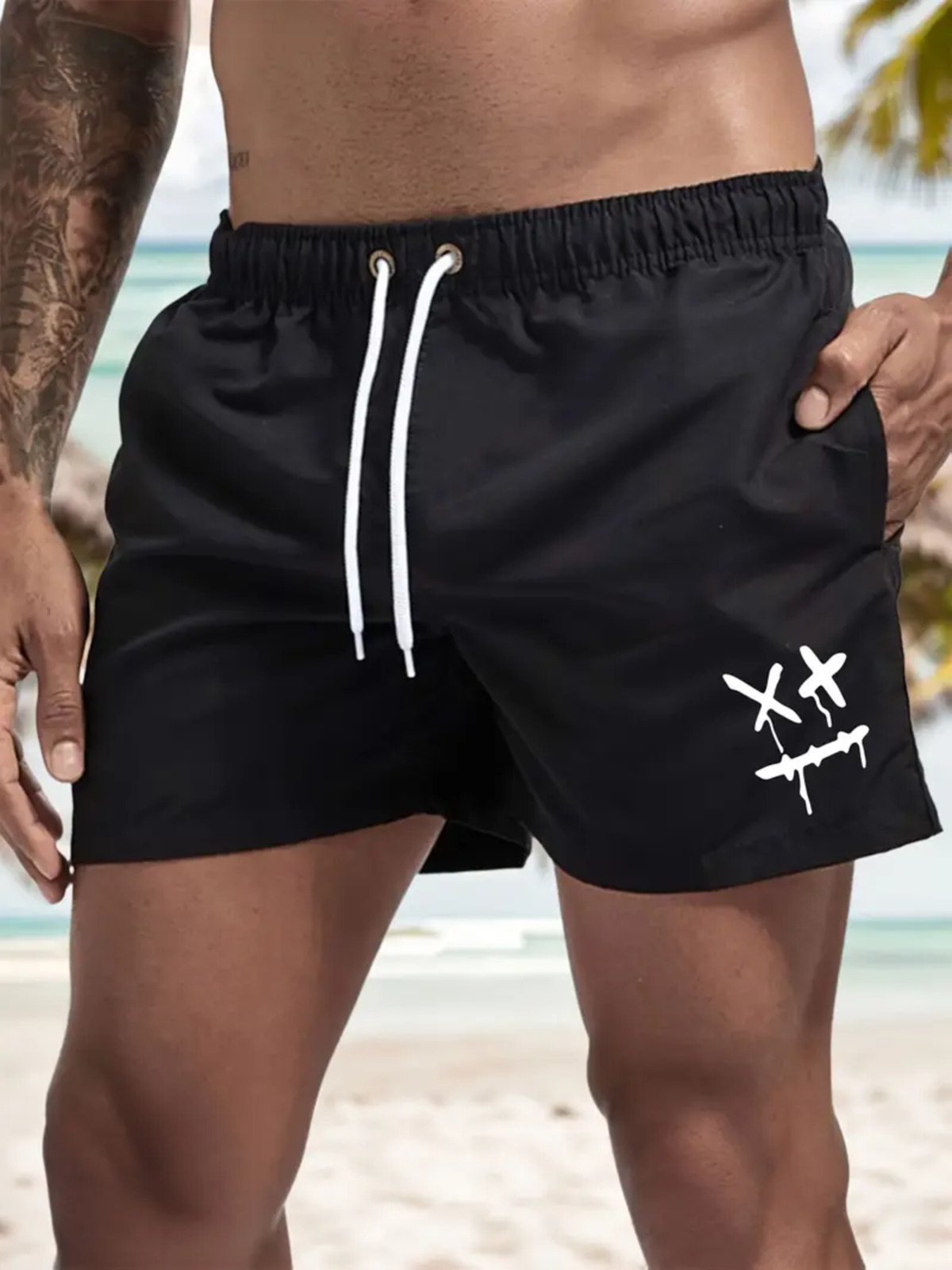 Short Masculino Carinha XX Safira Moda Tactel Preto