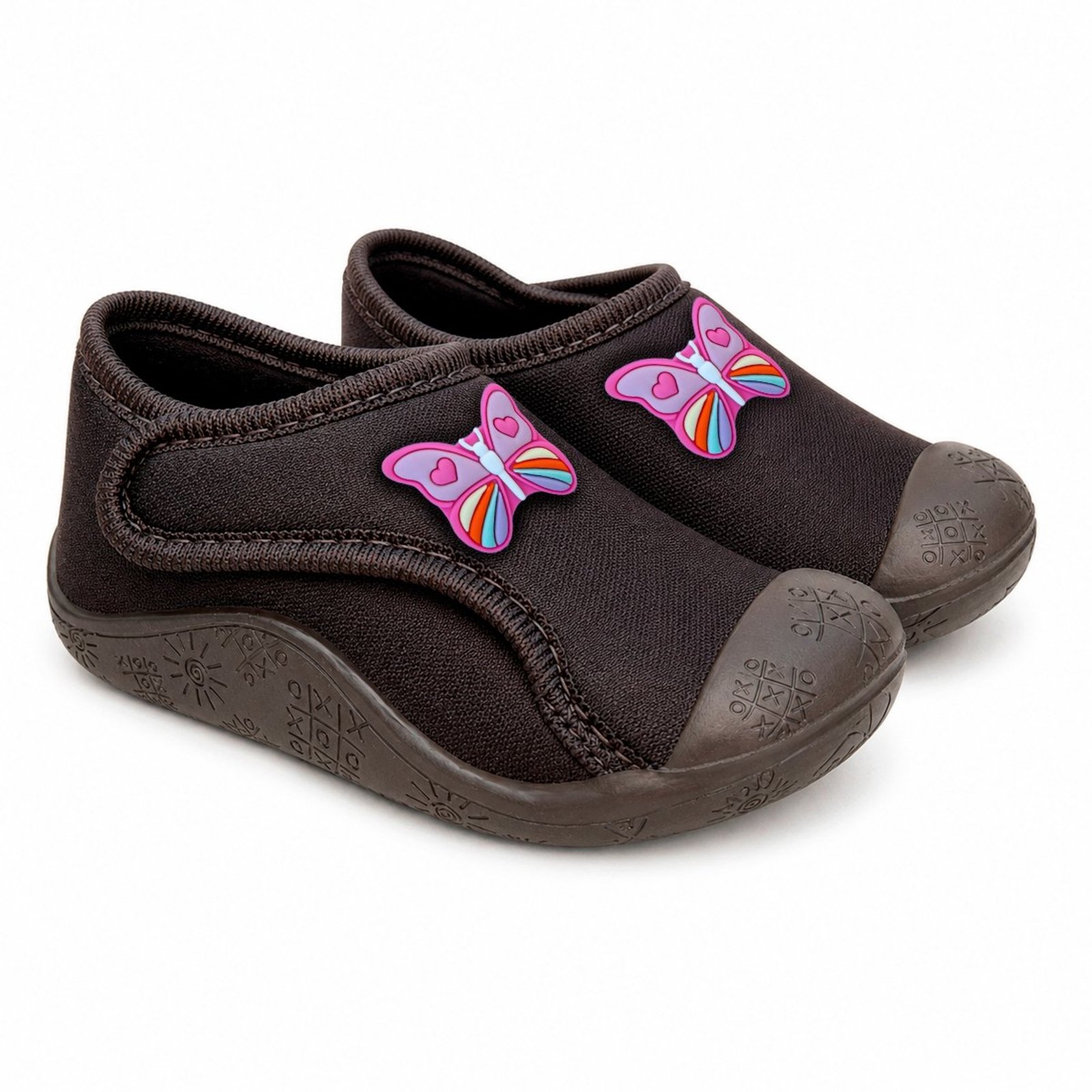 Infantil - Tenis Menina Sem Cadarço Escolar Confortável Preto Pepite