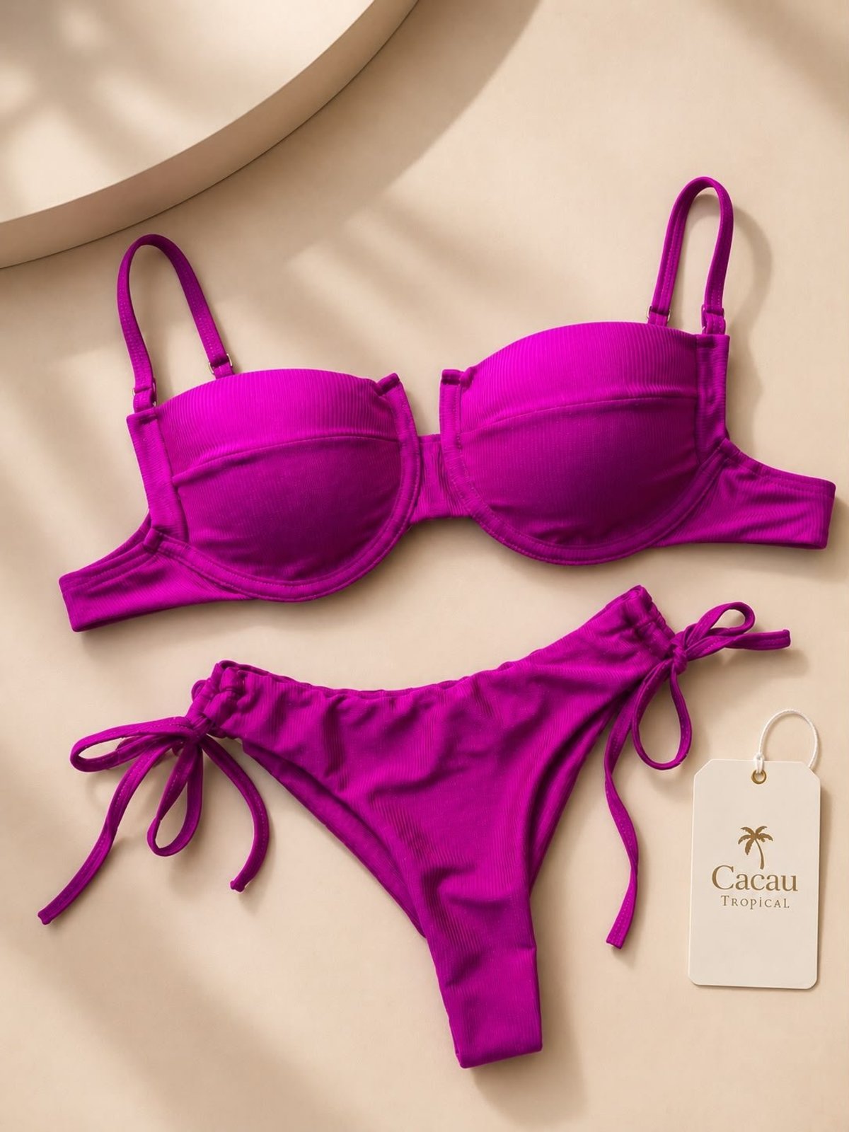 Biquíni Feminino Luxo Fúcsia Praia Resort e Piscina