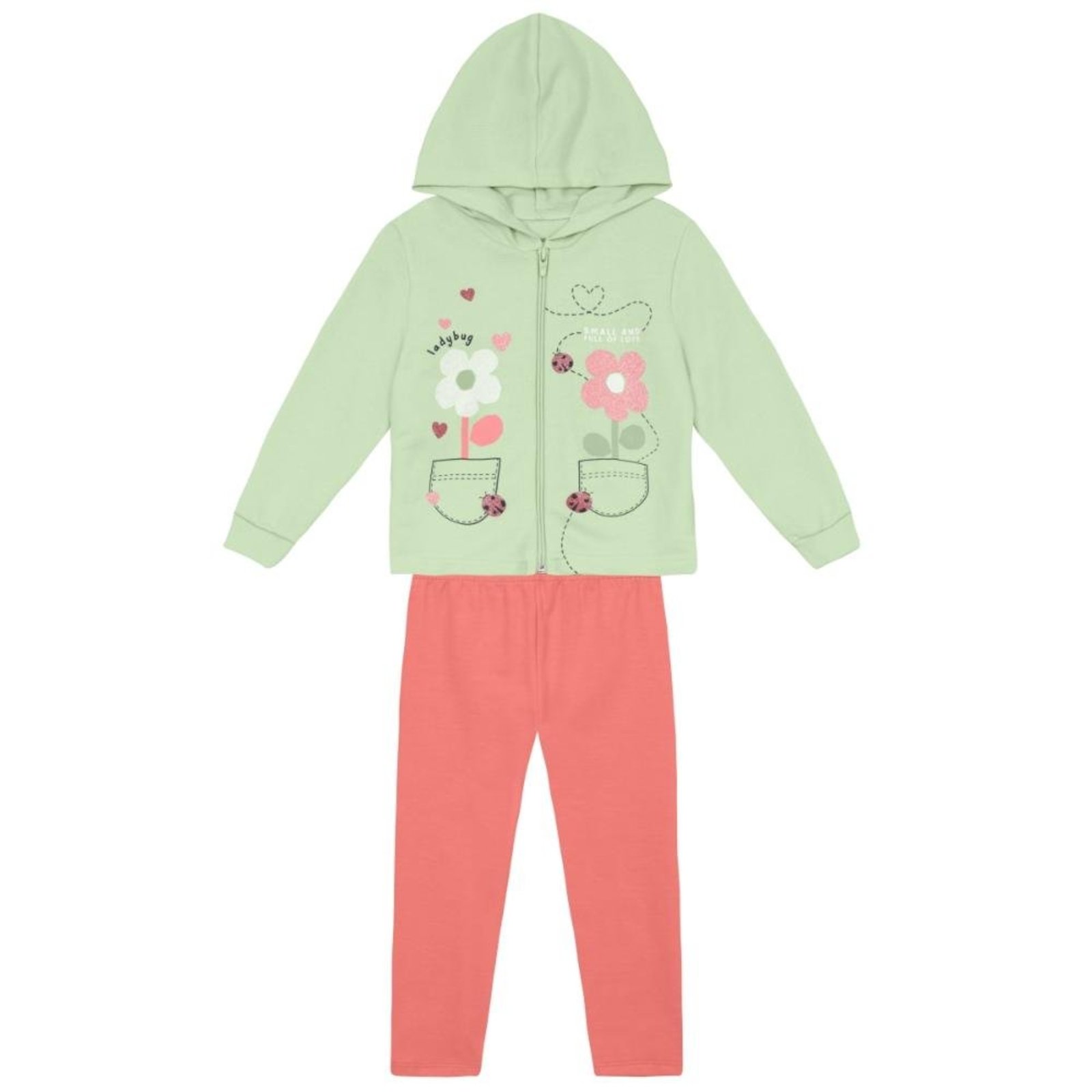 Infantil - Conjunto menina de flores com glitter Brandili