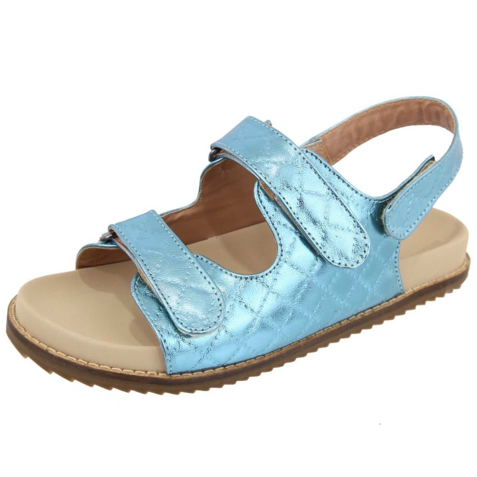 Sandalia Birken Rasteira Papete Azul Metalizado Tellini Store