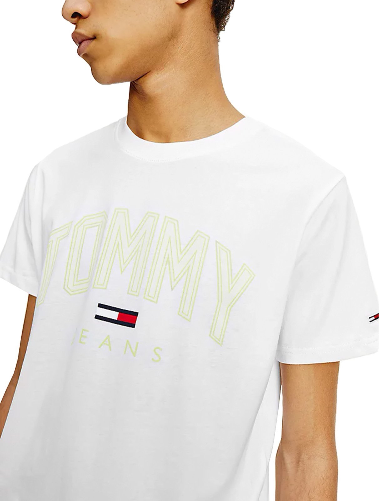 Vista 3 Camiseta Tommy Jeans Masculina Shadow Print Branca Tommy Hilfiger branco Tommy Hilfiger branco