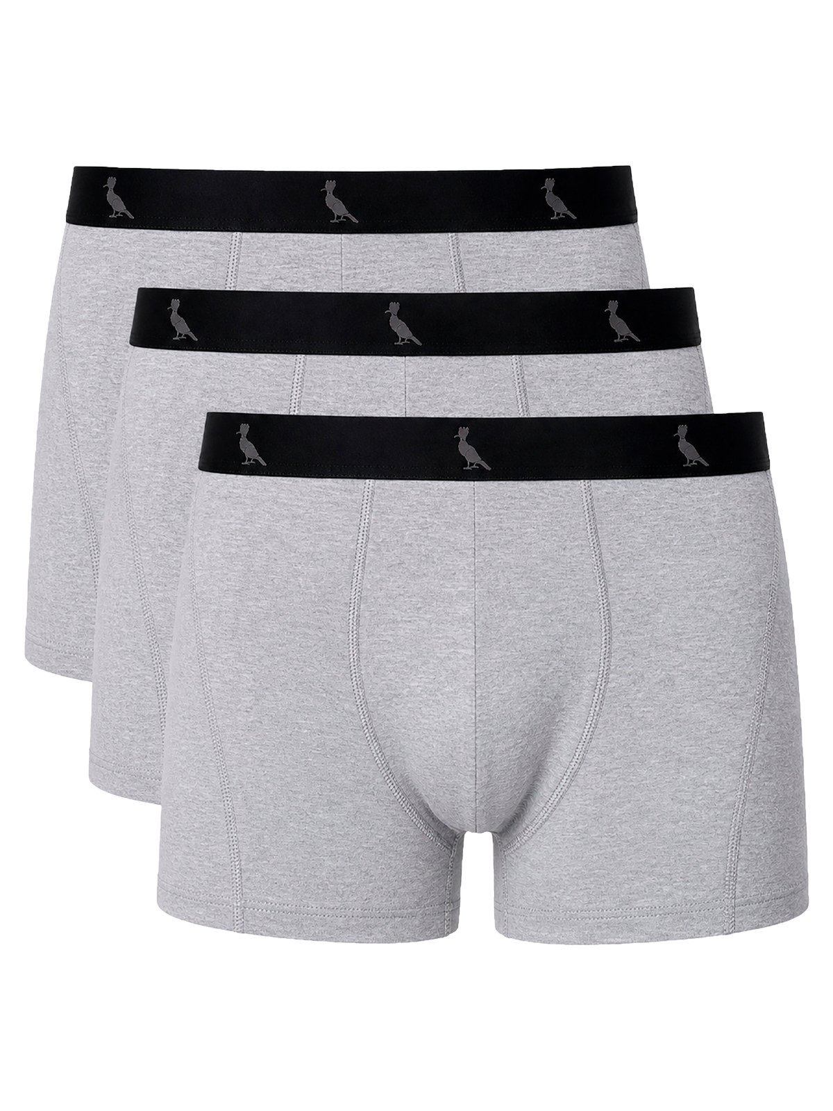 Kit 3 Cuecas Boxer Masculina Reserva Algodão Confortável Elástico Lisa Cinza Mescla Claro