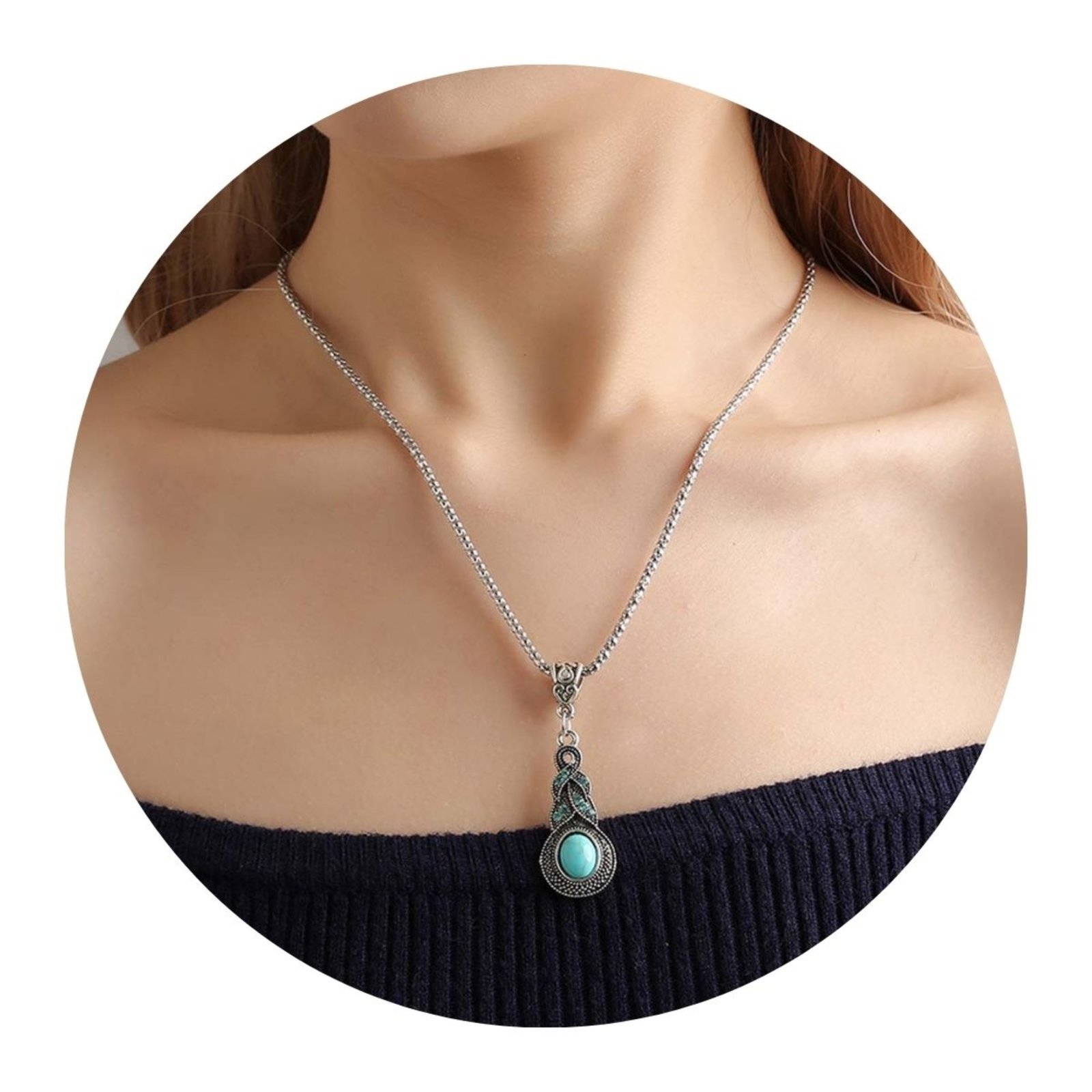 Colar Feminino Pedras Brilho Tendência Moda Mulheres - Prateado