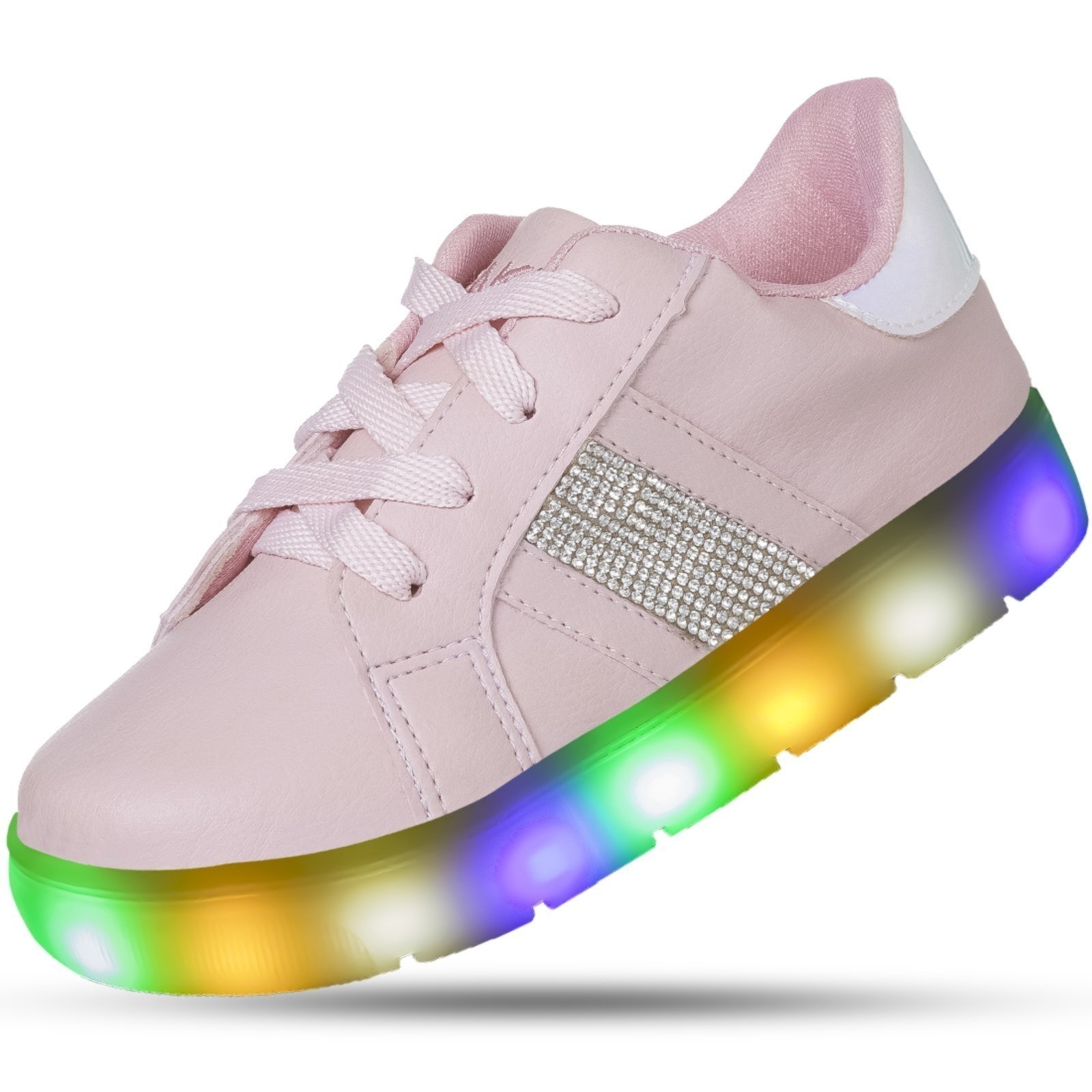 Infantil - Tênis Beakid Menina Com Luz Led Luzinha Que Pisca Rosa