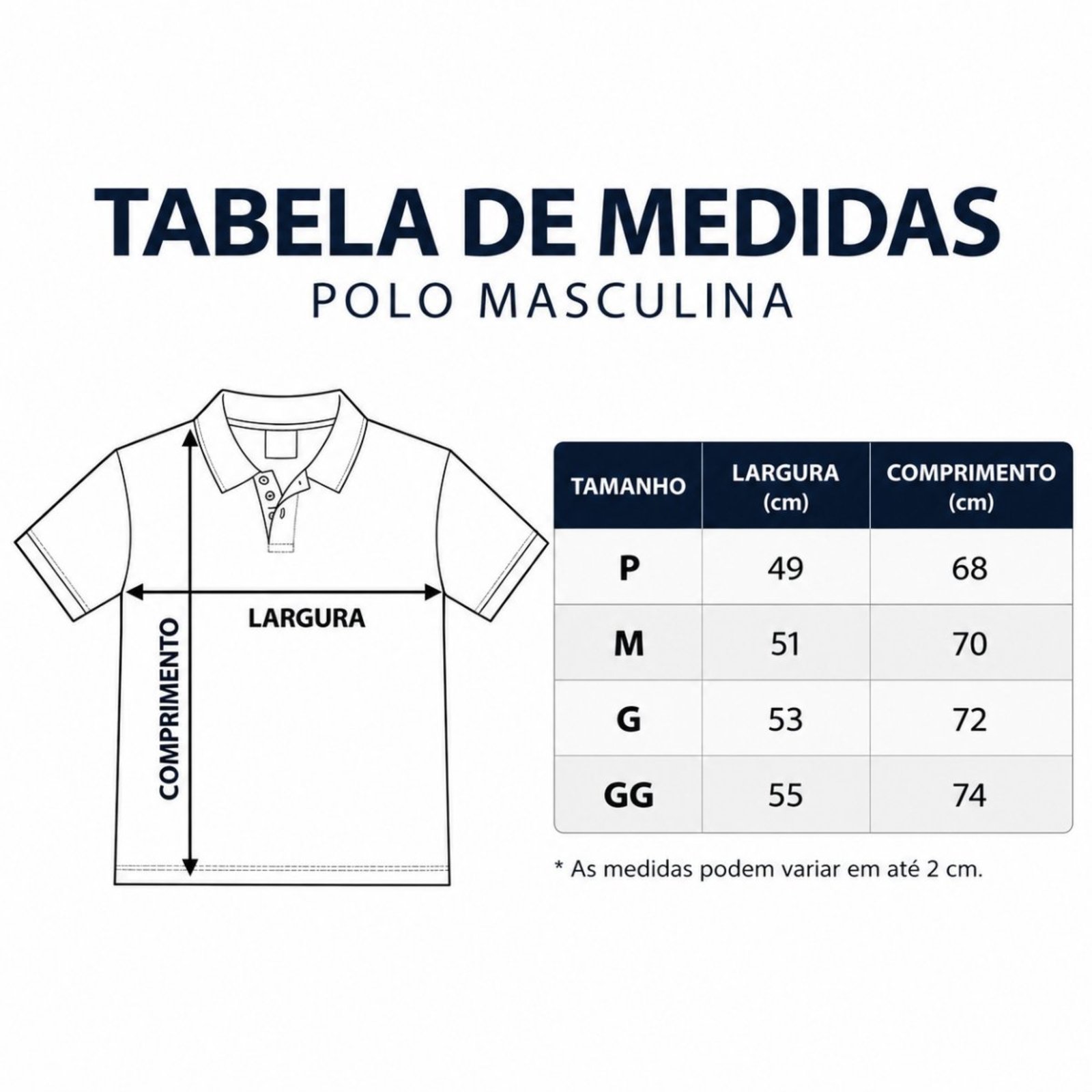 Kit 2 Camisas Polo Masculinas FMF Bordado França Casual
