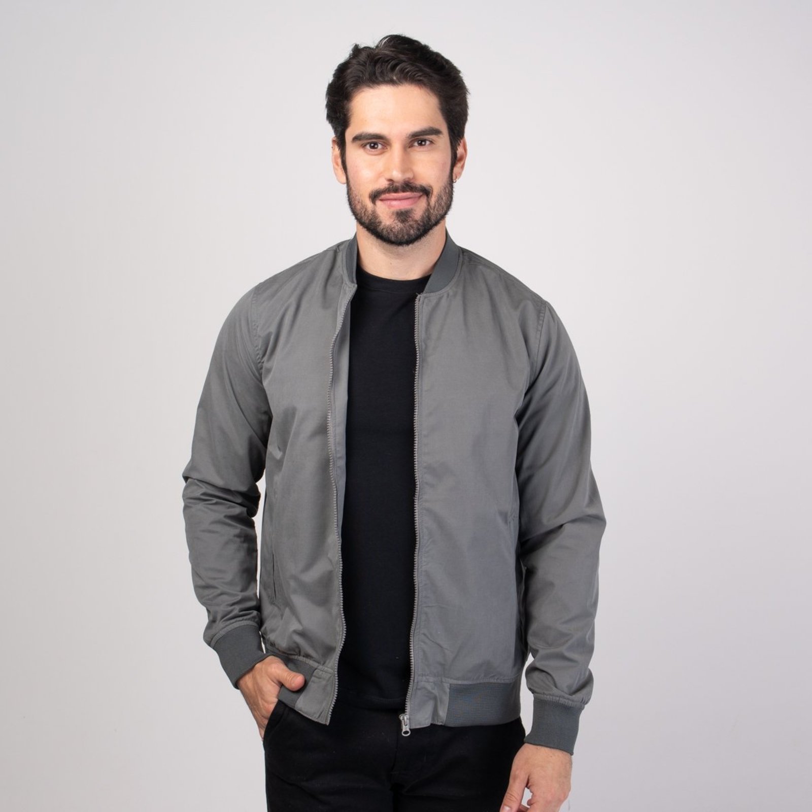Jaqueta Casual Acostamento Chumbo