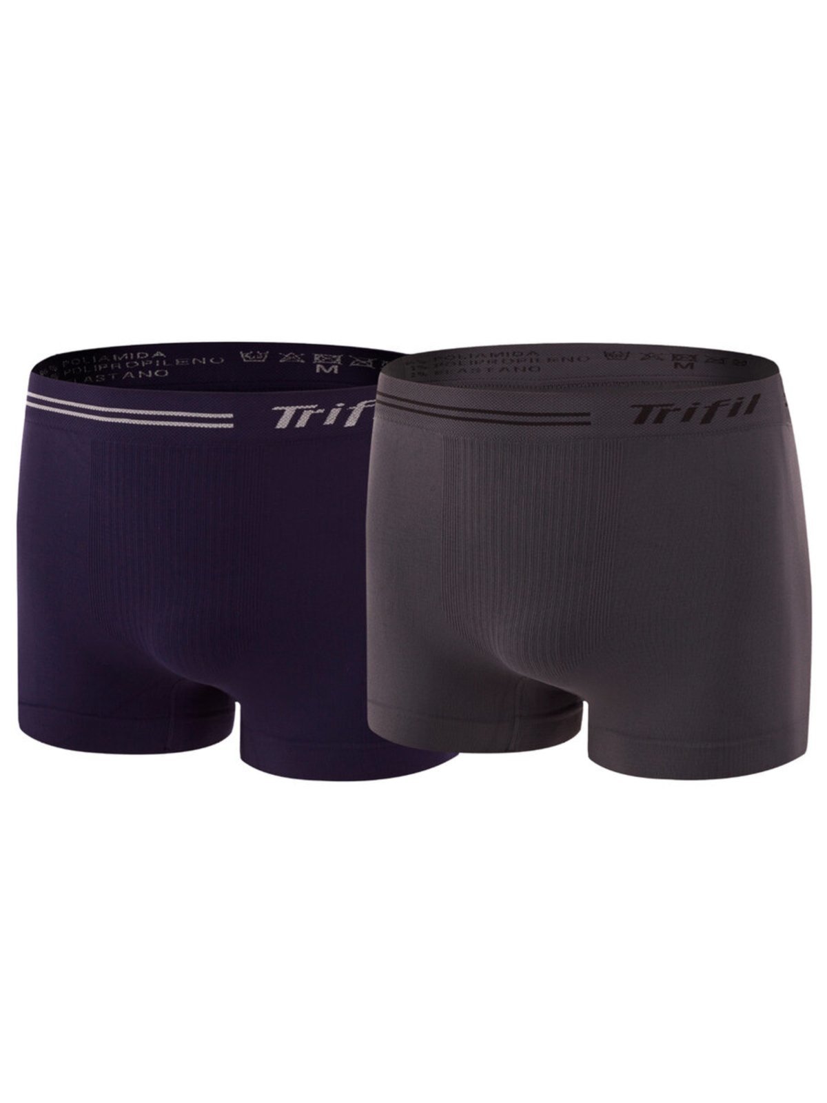 Kit com 2 Cuecas Boxer Trifil 0277 Cinza+Marinho