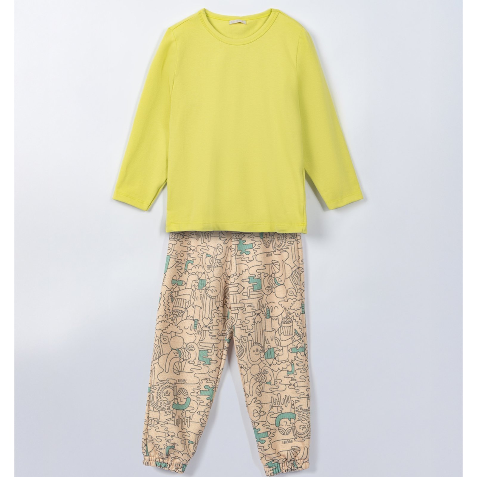 Vista 2 Infantil - Conjunto Menino Bugbee em Malha e Moletom Estampado verde Bugbee verde