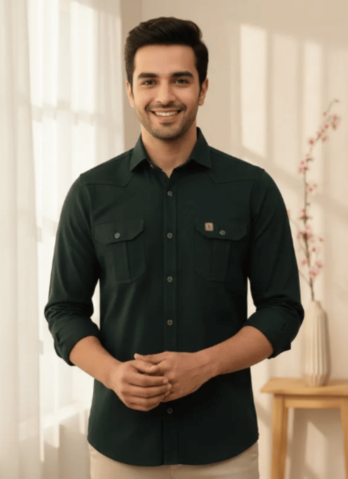 Camisa Estilo Militar Amil Scorpion Slim 2 Bolsos M/Longa Lançamento Luxo Preto