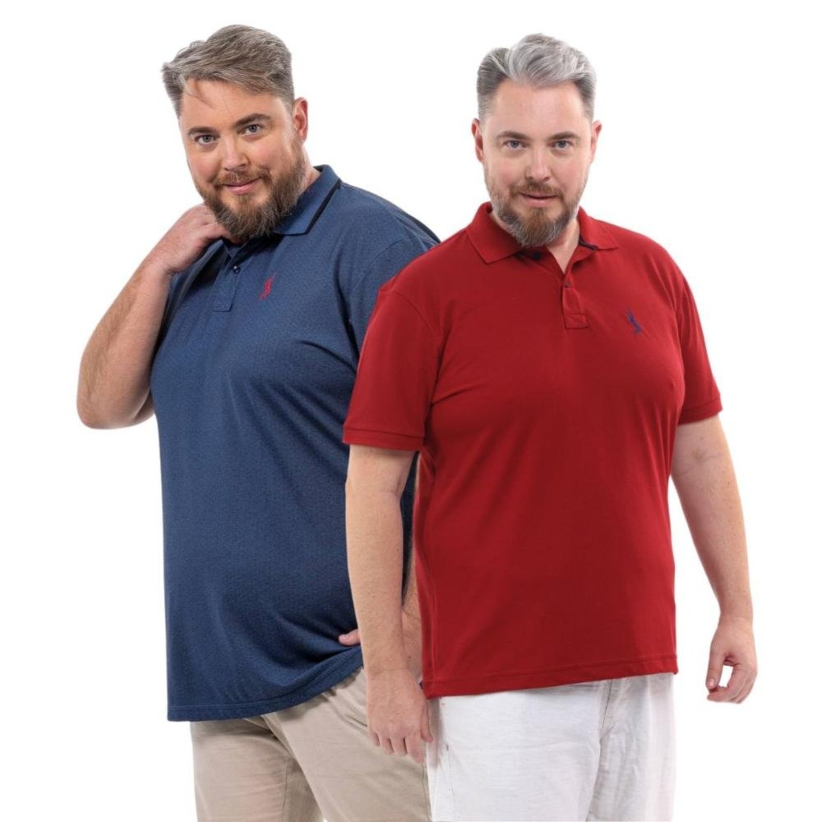 Kit 2 Camisa Polo Plus Size Tradicional Elegante Moderna