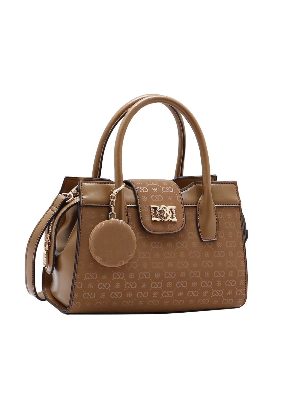 Bolsa Feminina Chenson Relevo Monograma Mão 3485434 Marrom