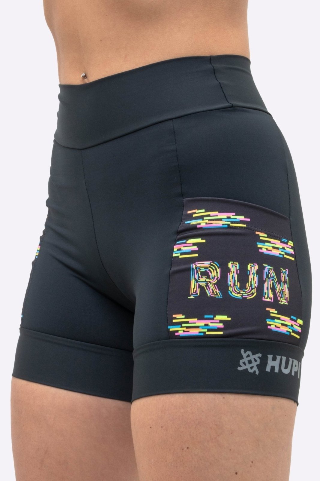 Bermuda HUPI de Compressão Feminina Run Curta Colors Preto