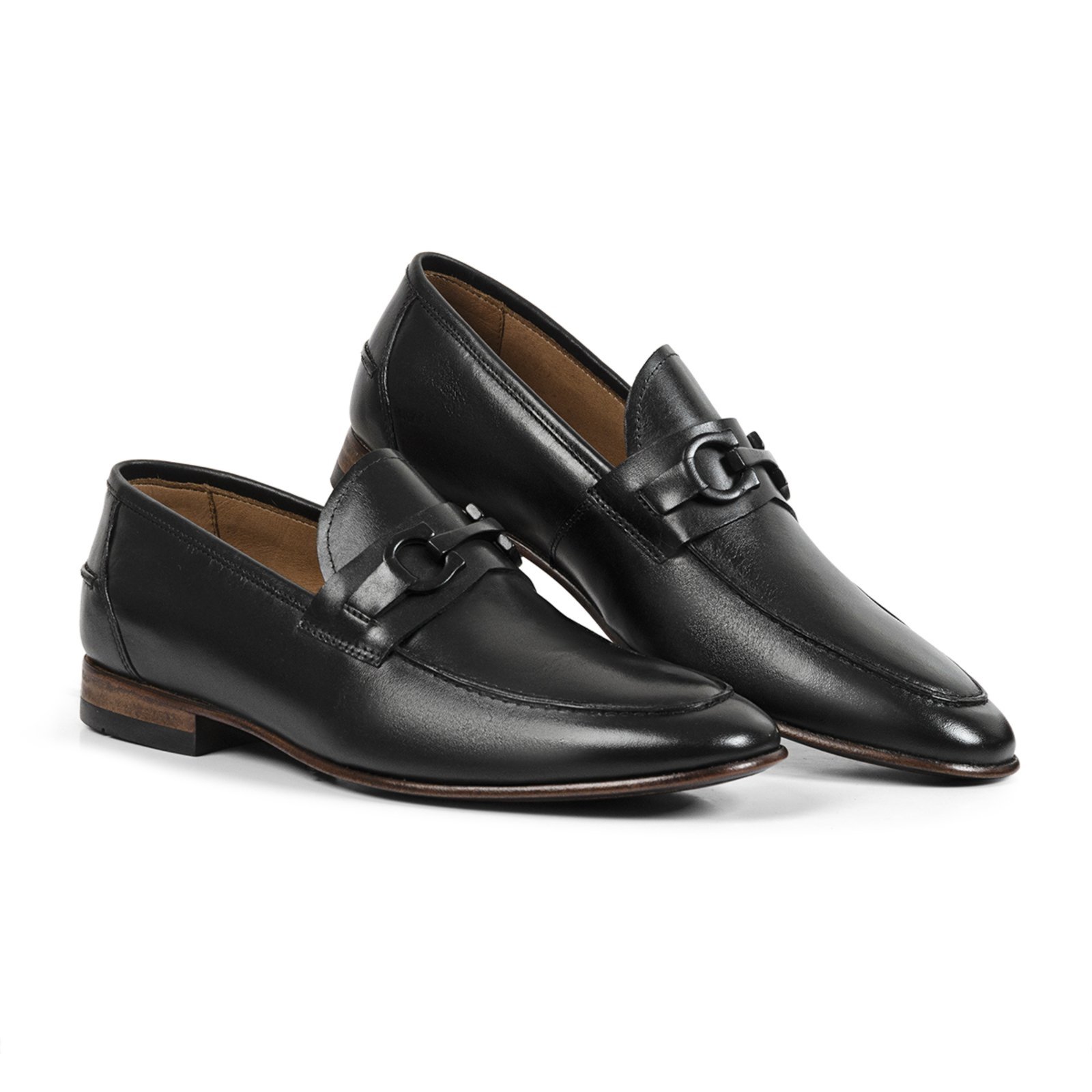 Sapato Social Masculino Veritimo Mocassim Oxford Clássico Em Couro Metal Bico Redondo Preto