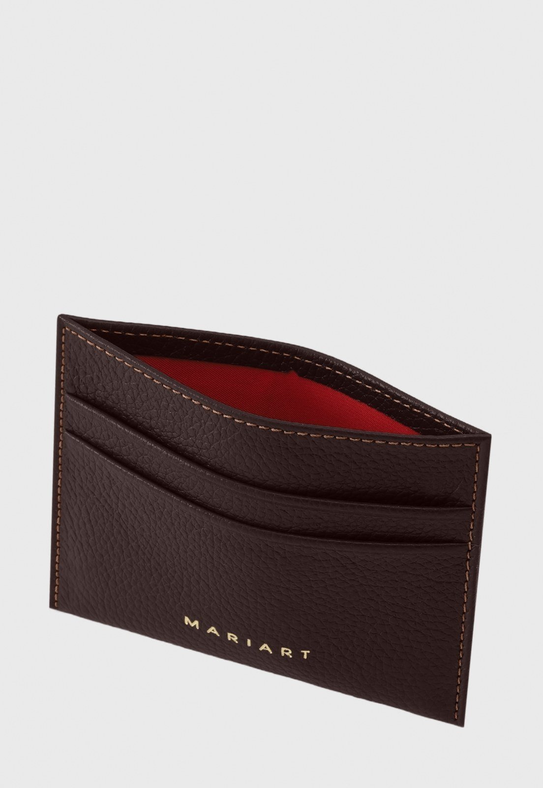 Vista 3 Porta-Cartão de Couro Mariart 750 Chocolate Mariart marrom