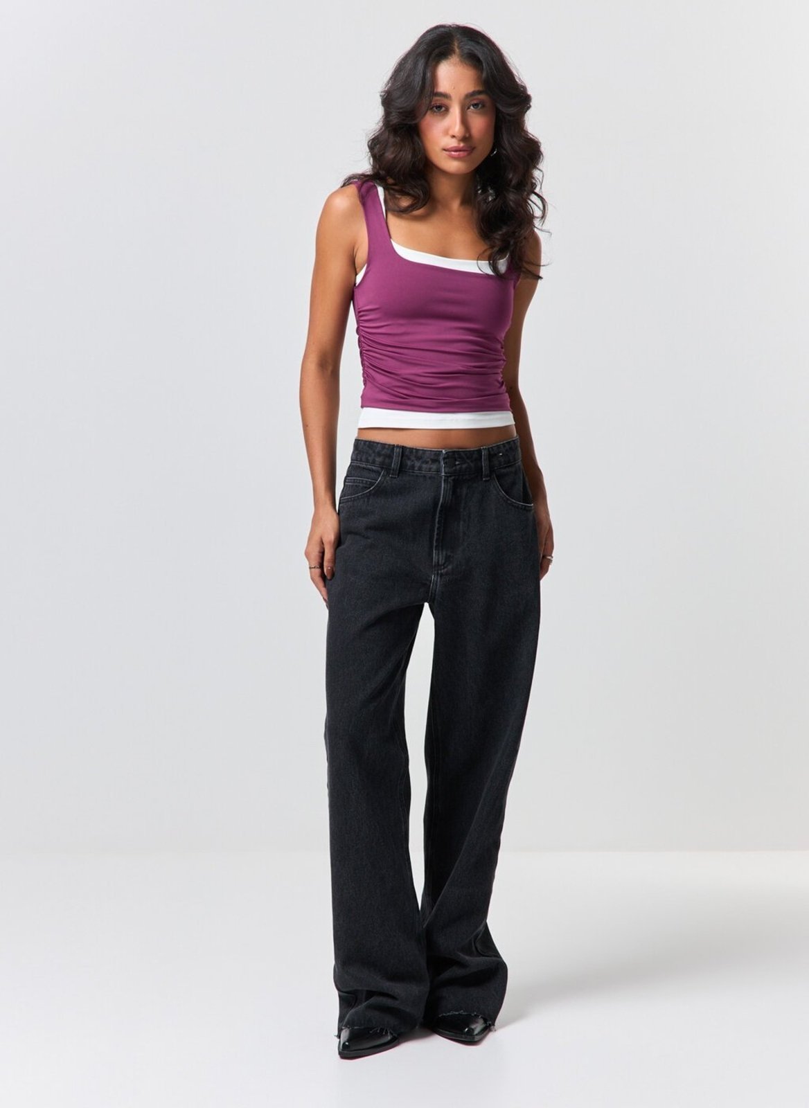 Calça Jeans Cintura Média Wide Leg