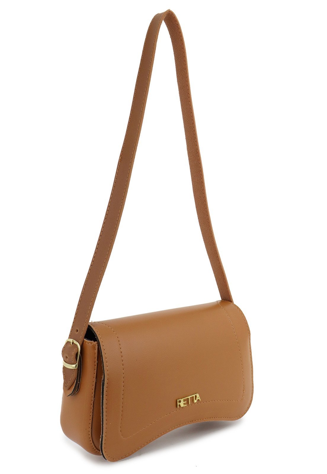 Vista 3 Bolsa Feminina de Ombro Estruturada Elegante com Alça Regulável e Fecho Retta Oficial branco Retta Oficial branco
