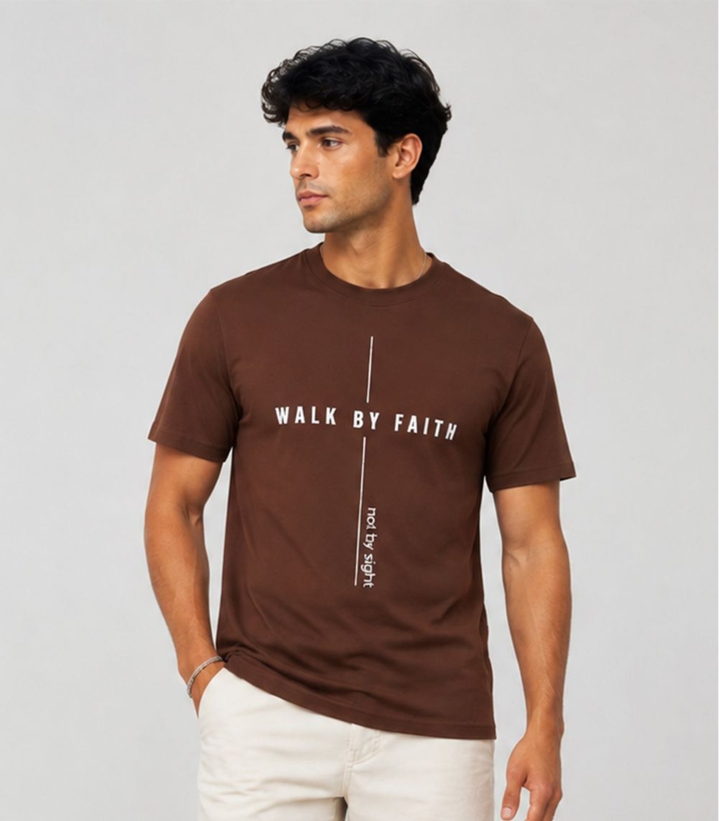 Camiseta Masculina Manga Curta Algodão Select Marrom