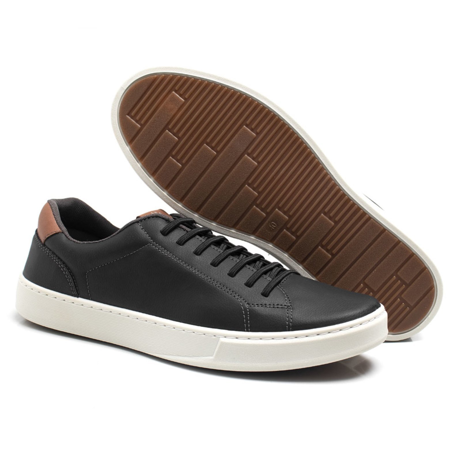 Tenis Casual Masculino Bredeni Sapatenis De Amarrar Confortavel Preto