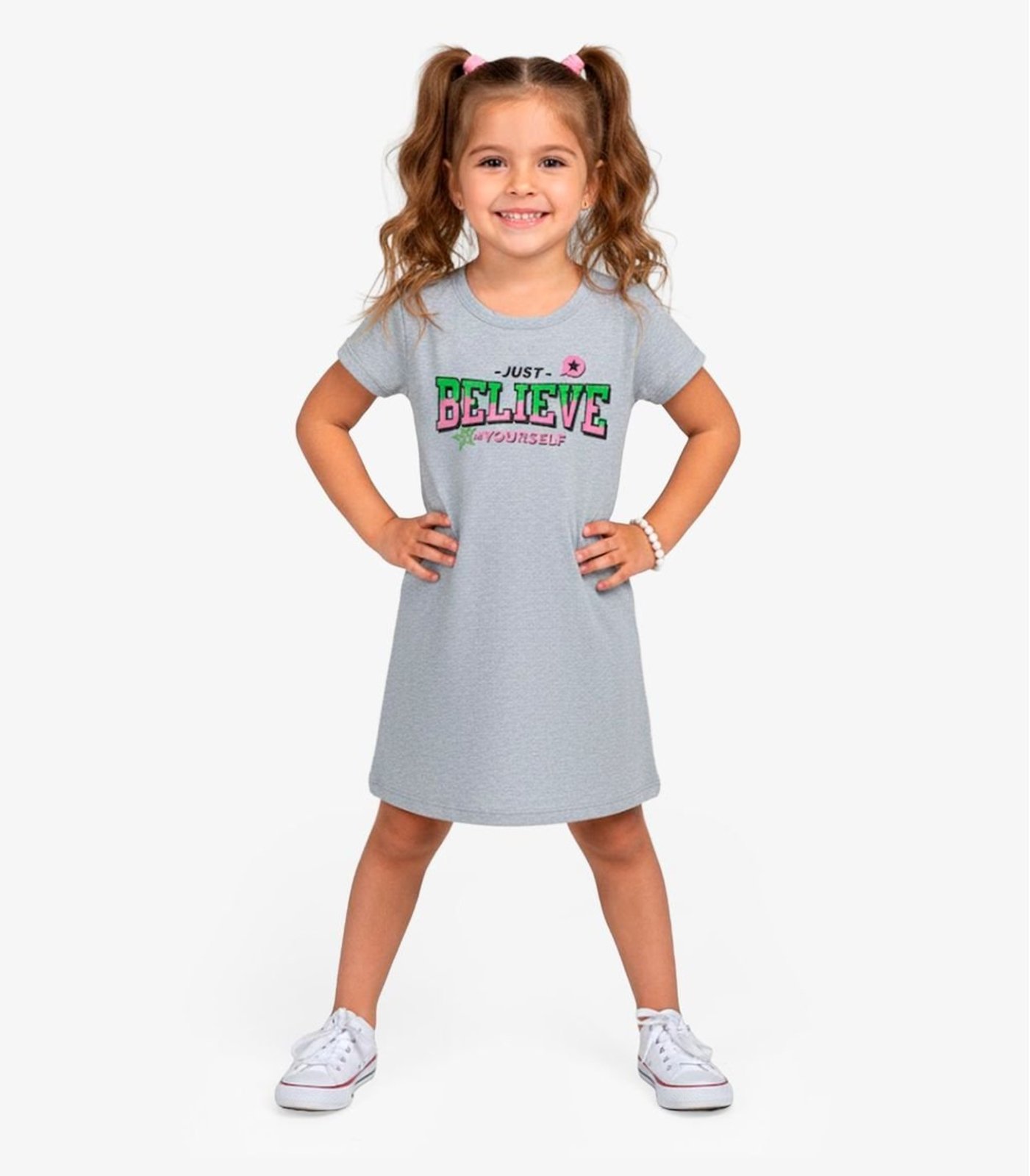 Infantil - Vestido em Molecotton Select Cinza