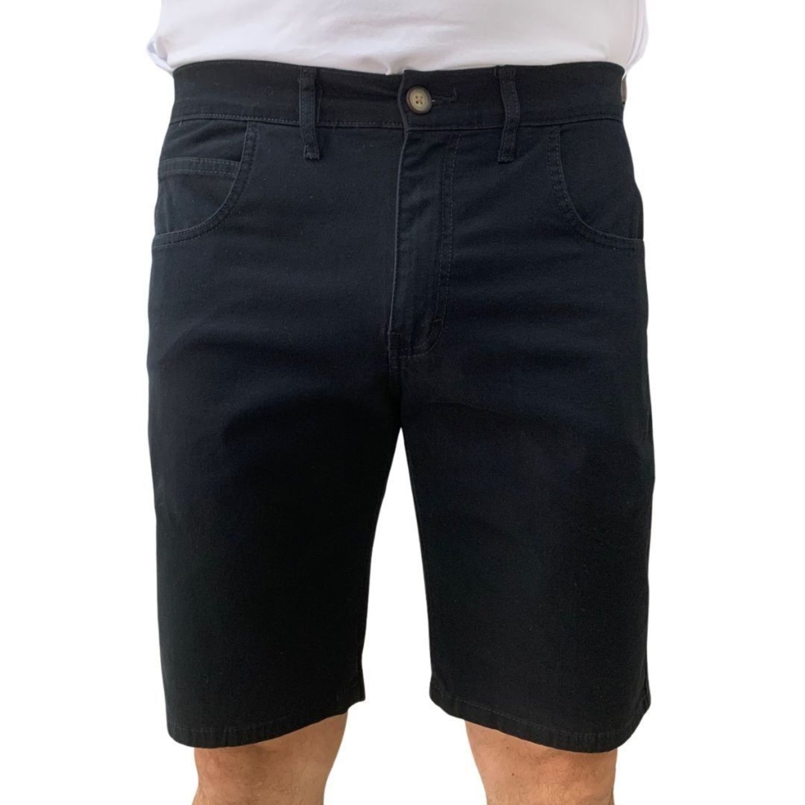 Bermuda Sarja Ogochi Masculina Tradicional Preta 3528105 - Preto - ogochi