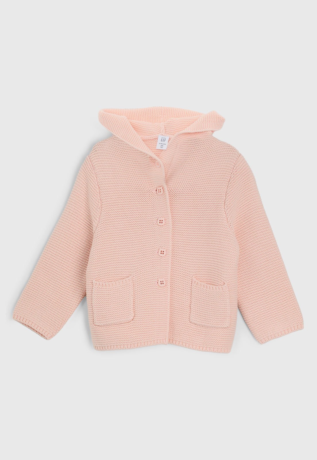 Infantil - Suéter GAP Tricot Com Capuz Rosa