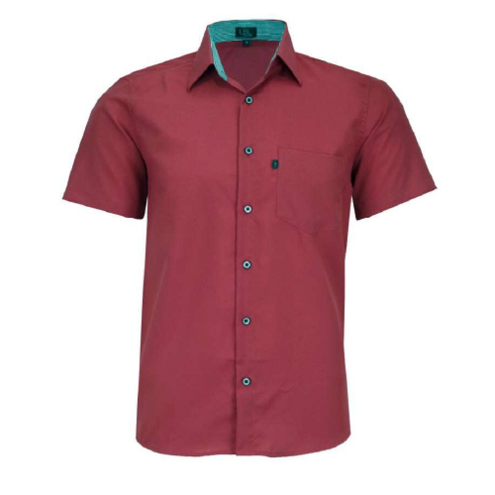 Camisa Social Microleve Manga Curta Original Amil Vinho