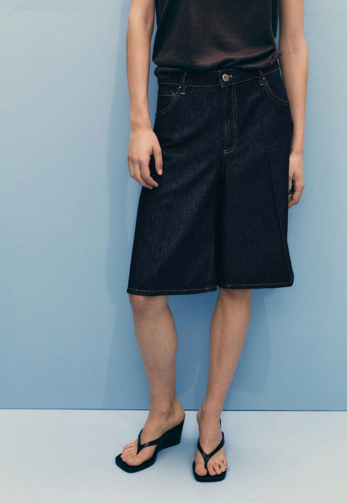 Bermuda Jeans Mango Reta Jorts Sofia Azul