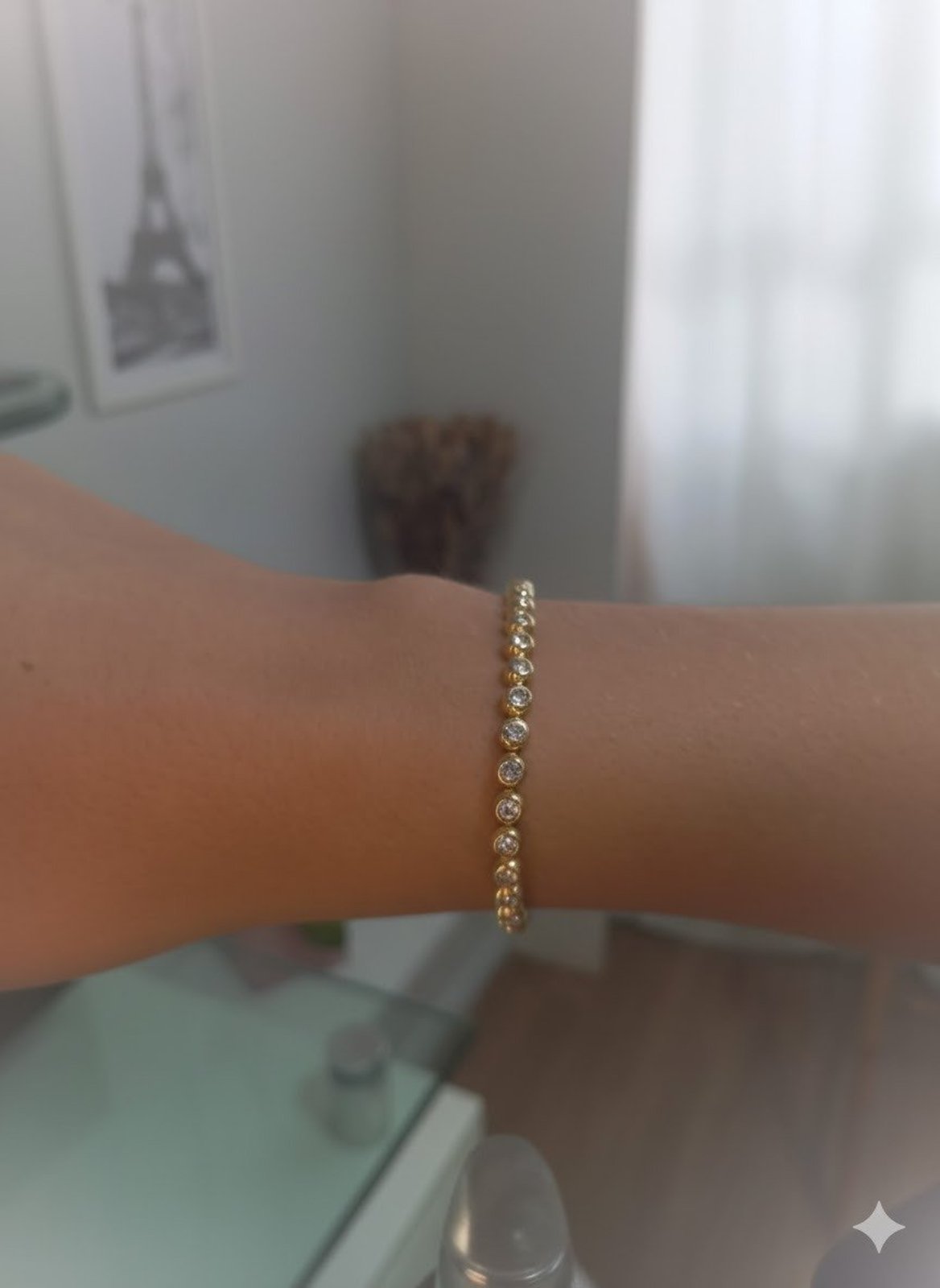 Infantil - Pulseira Riviera Esfera com Cristal Zircônia Branco Semijoia Banhada a Ouro 18K Ania Store