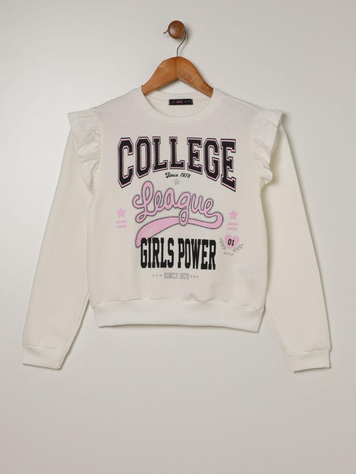 Infantil - Moletom Vels Juvenil Para Menina - OFF WHITE