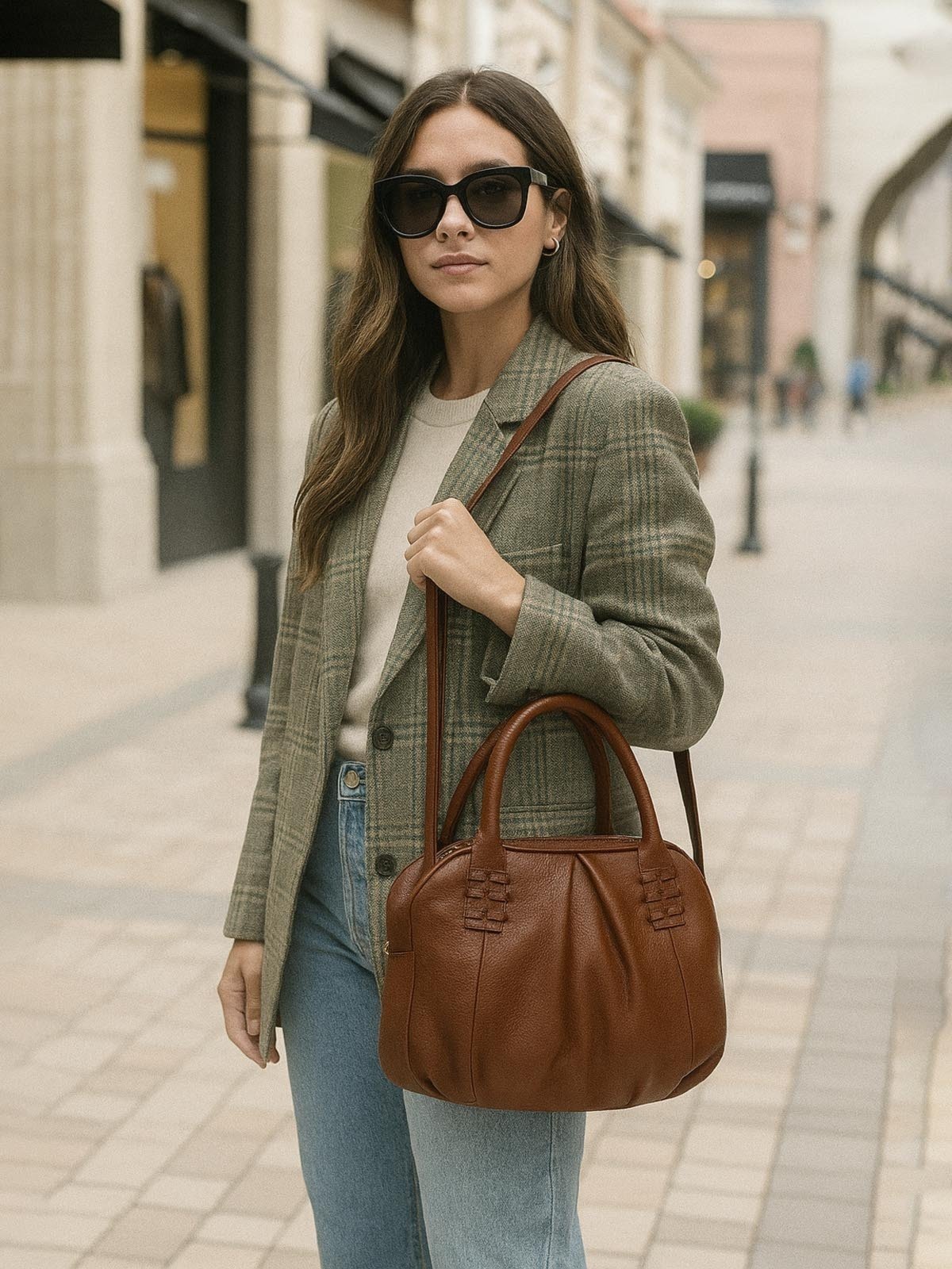 Bolsa de Couro Griffazzi Marrom