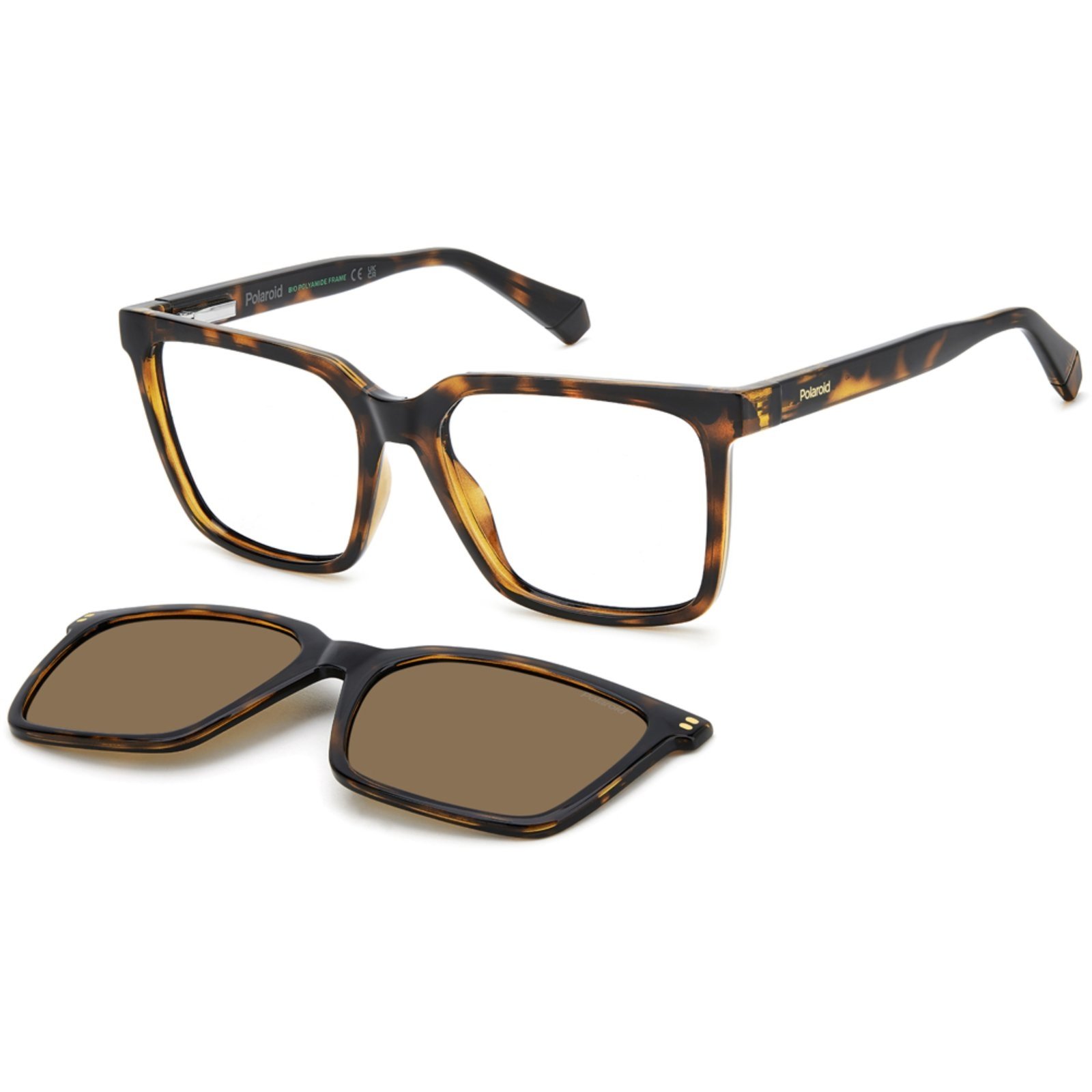 Vista 2 Óculos de Sol Polaroid Clipon D556C 0865417 Masculino marrom Polaroid marrom