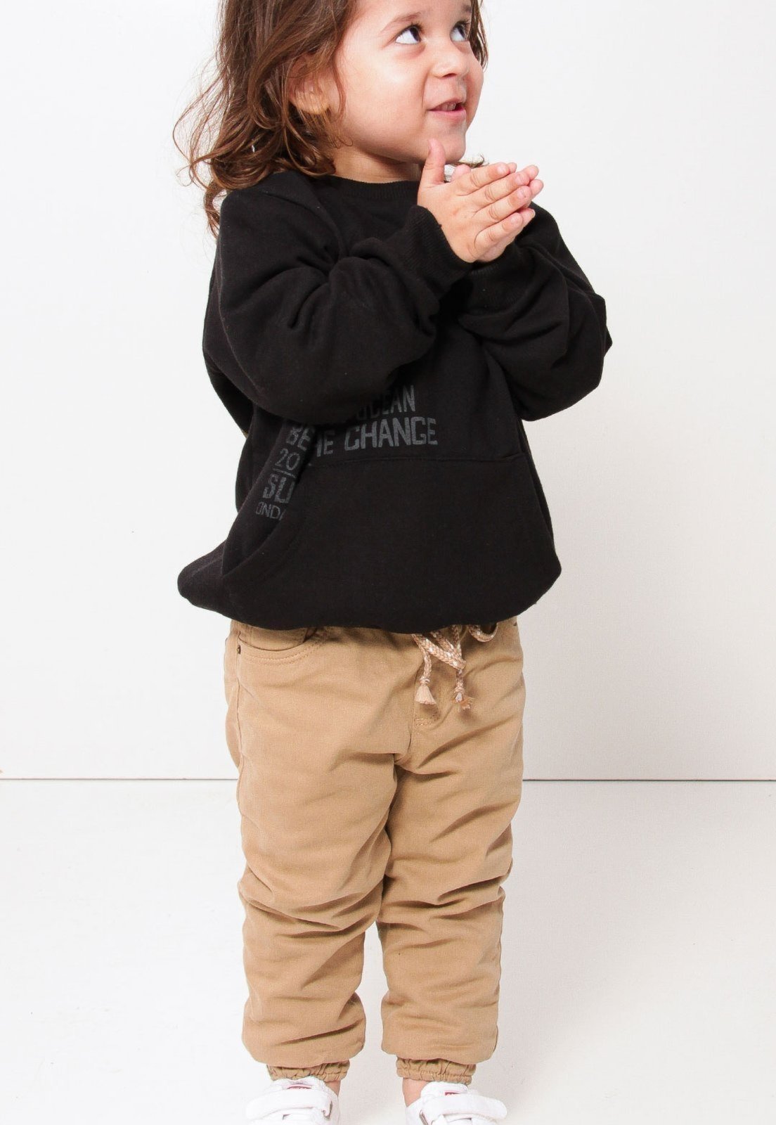 Infantil - Calça Jeans Jogger Menino Peluciada Color Caqui