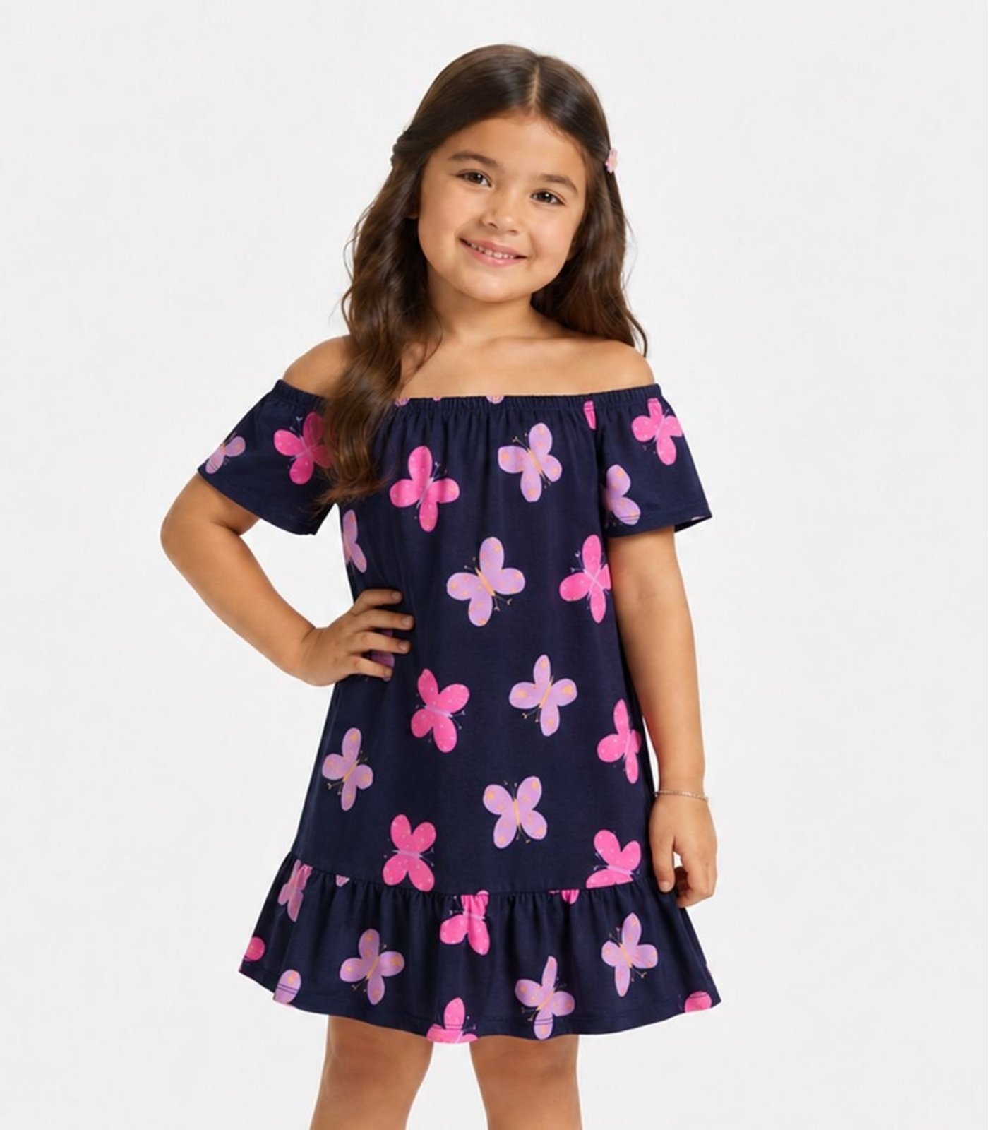Infantil - Vestido Estampado Infinita Cor Azul