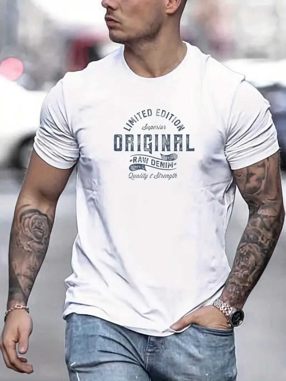 Camiseta Estampada Raw Denin Safira Moda Algodão Branca
