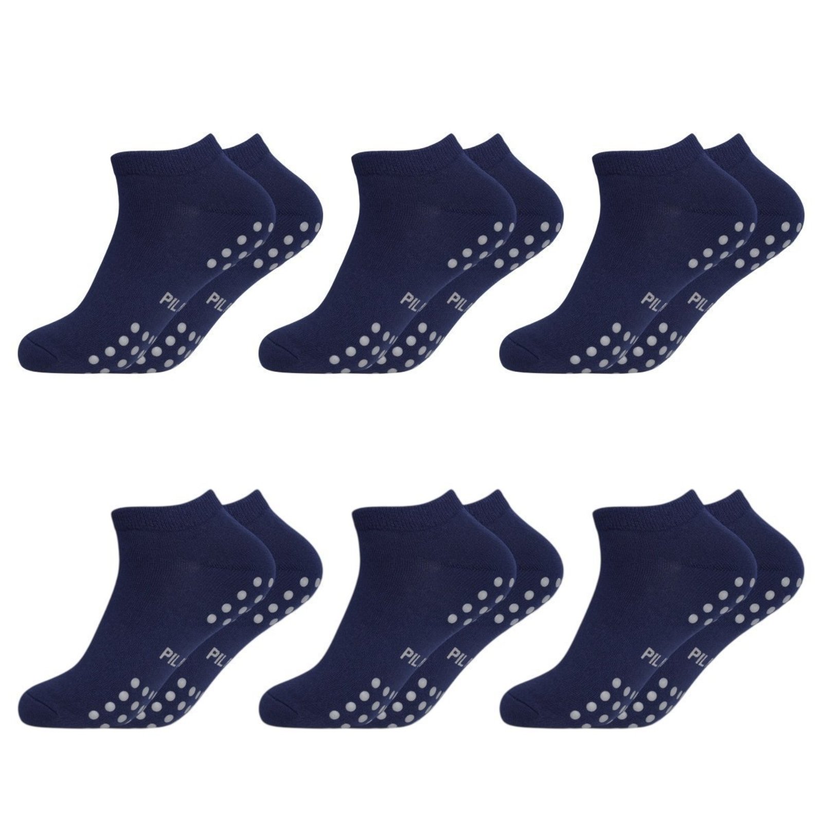 Kit 6 Pares de Meias QLC Sports Algodão Cano Curto Esportiva Azul Marinho