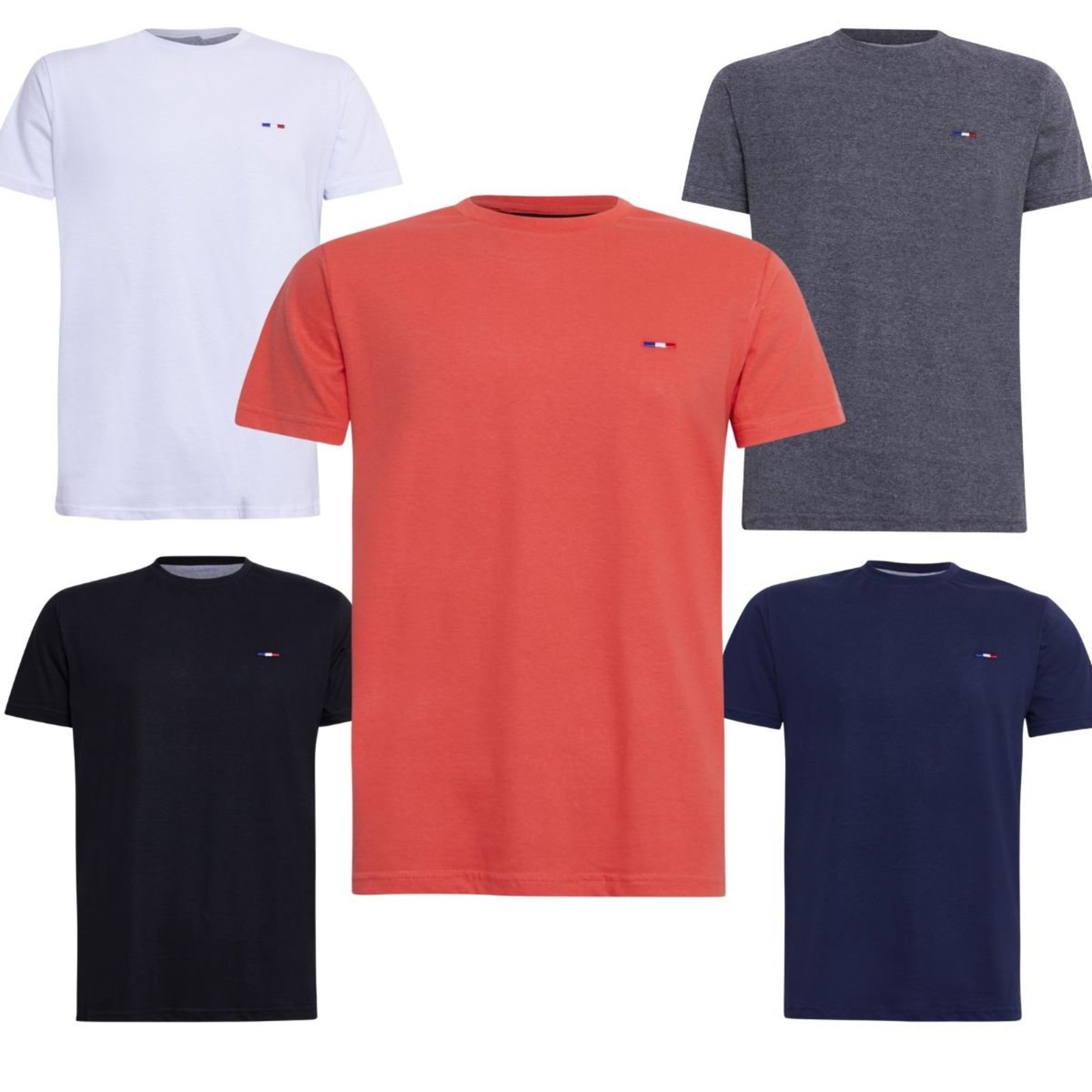 Kit 5 Camisetas Masculinas Industrie no Estilo Tommy Básica Algodão Premium Preto