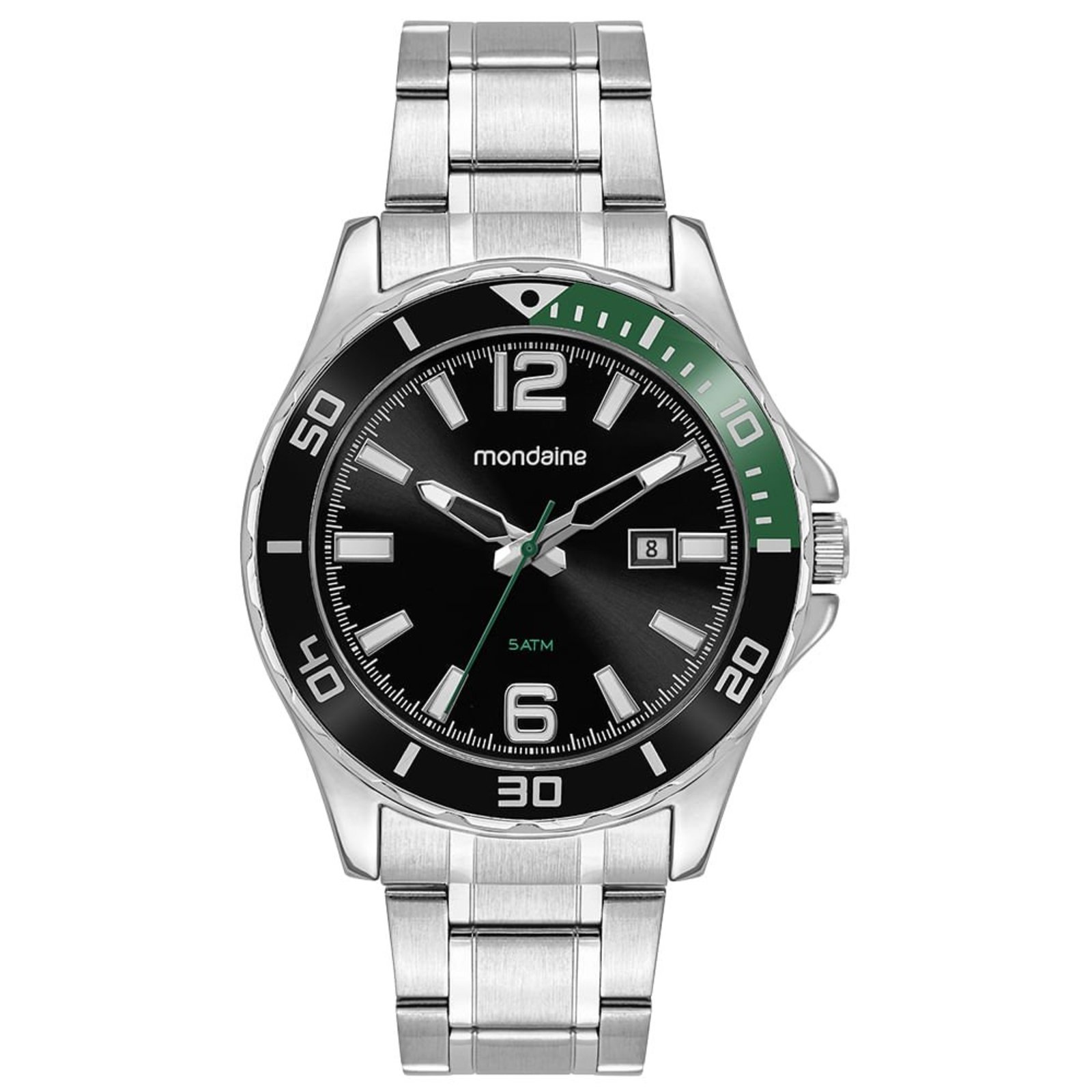 Relógio Mondaine Masculino Com Calendário detalhe Verde Mondaine