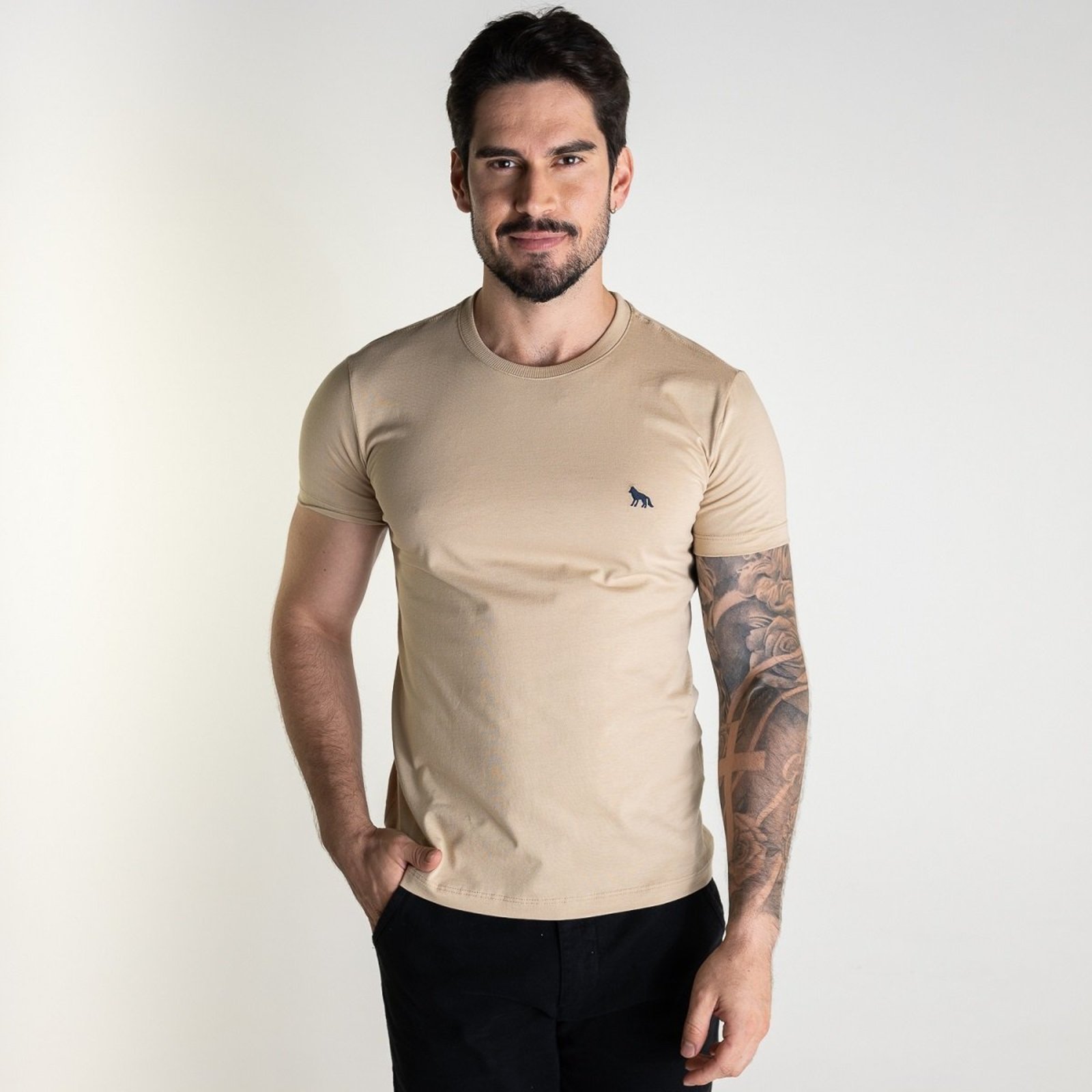 Camiseta Acostamento Casual Bege