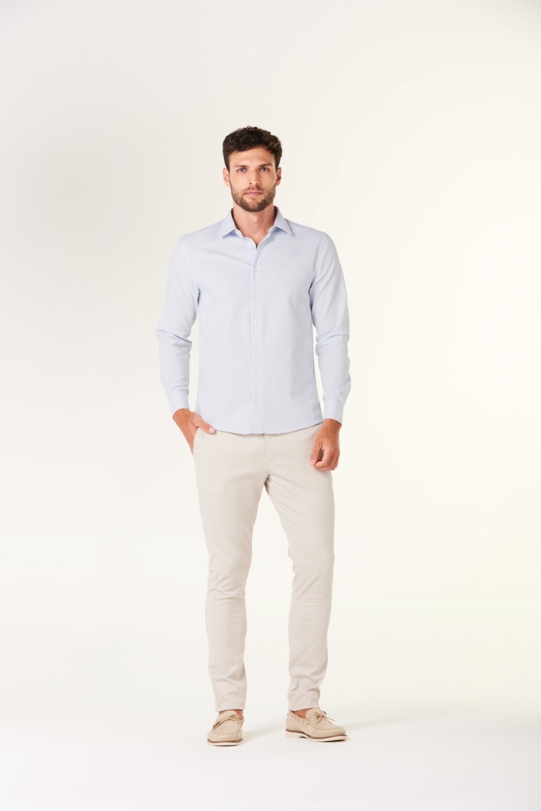 Calça Traymon Skinny Algodão Egípcio Bege