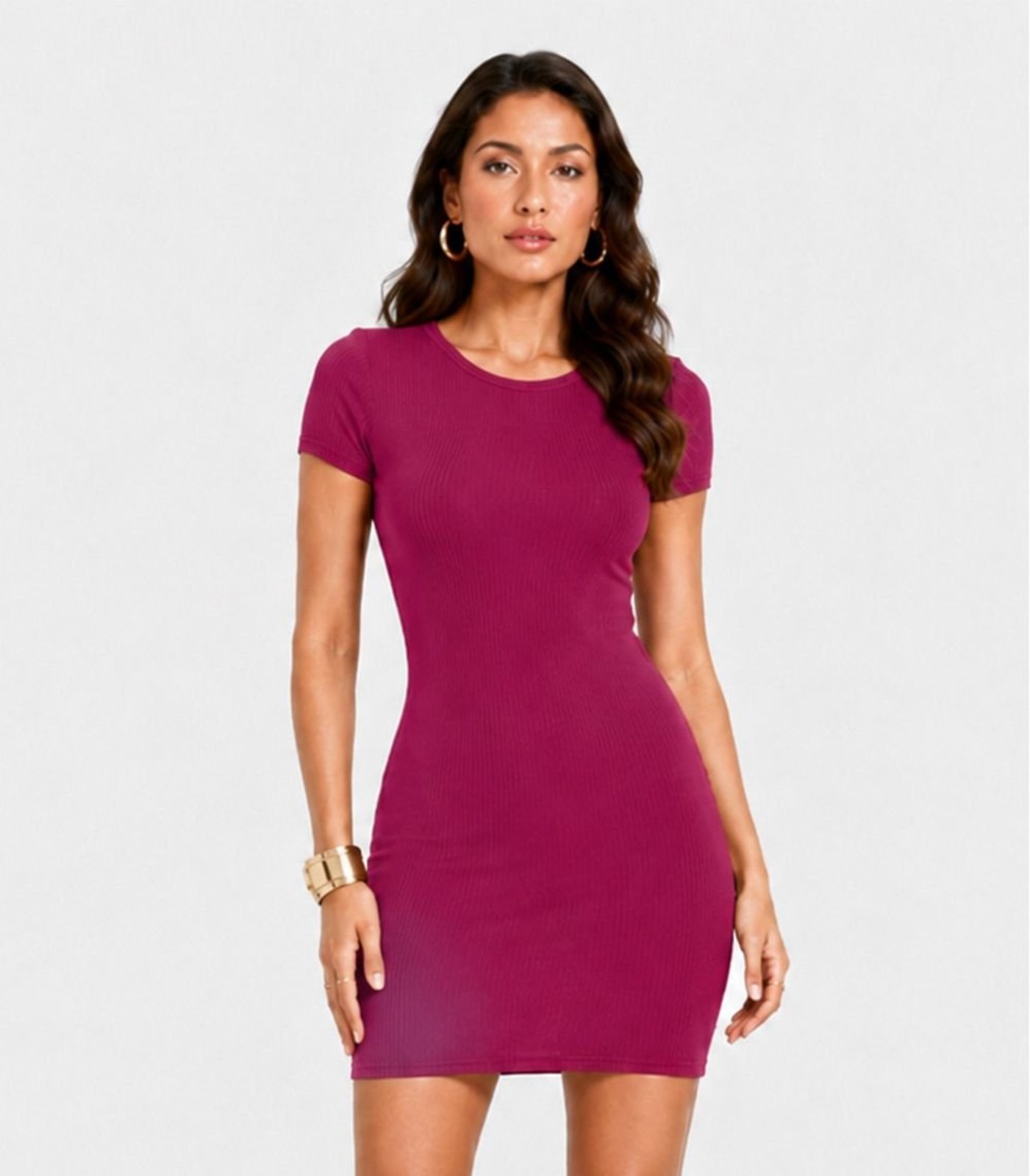 Vestido Feminino Curto Em Ribana KO Rosa