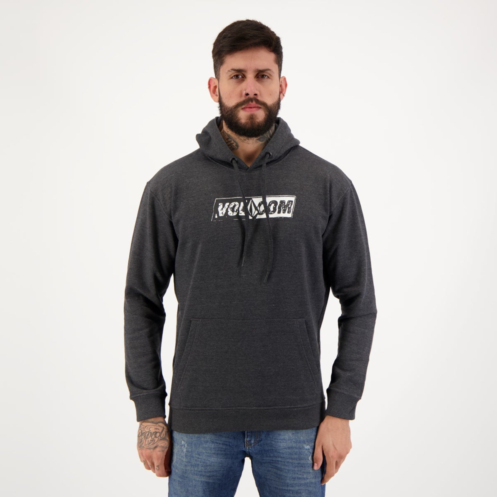 Moletom Volcom Stone Split Preto Mescla