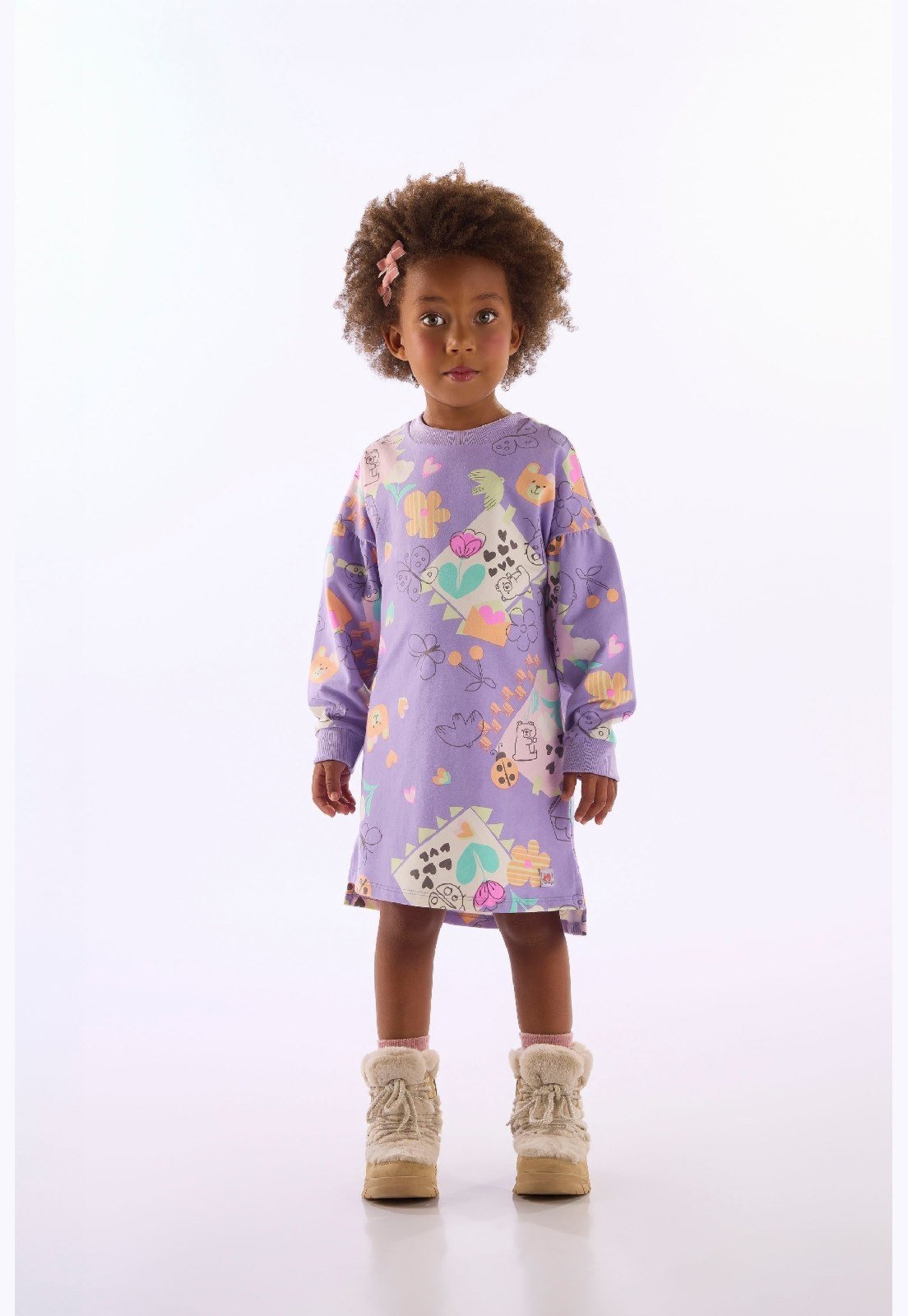 Infantil - Vestido Menina Estampa Morangos Up Baby Bege