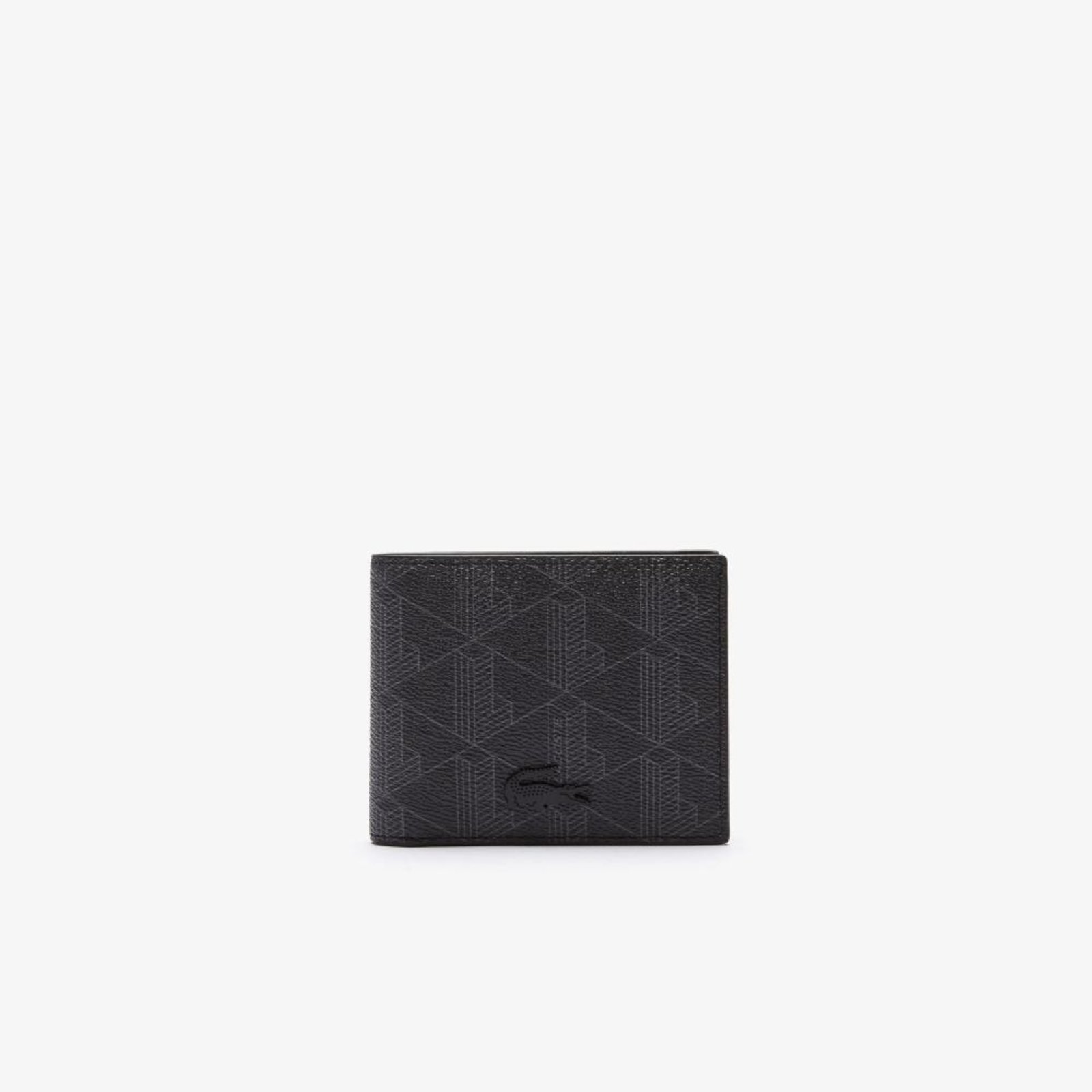 Vista 2 Carteira masculina The Blend pequena em lona com monograma Lacoste preto Lacoste preto