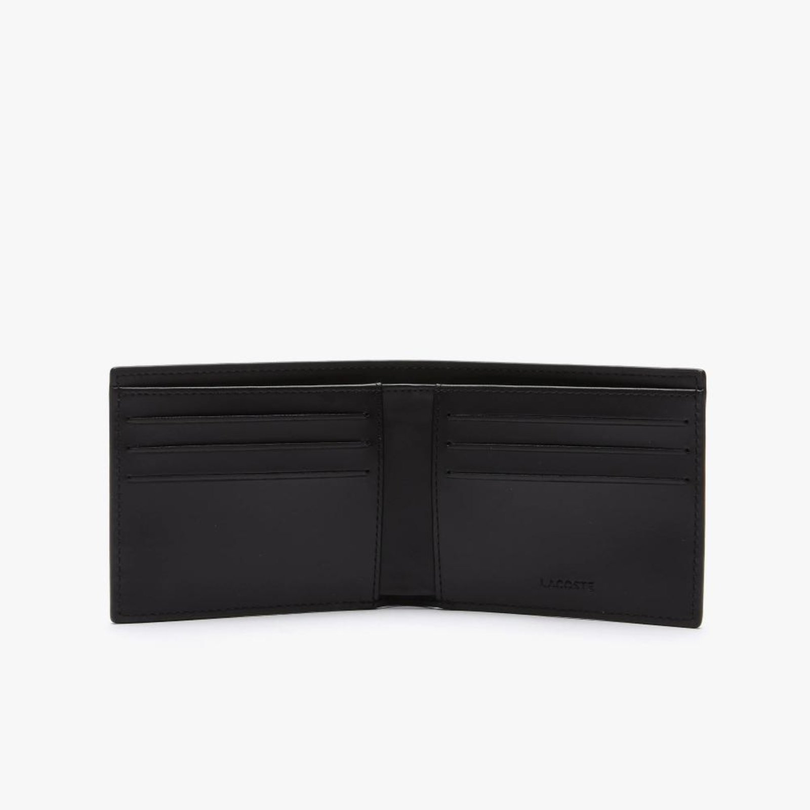 Vista 3 Carteira masculina The Blend pequena em lona com monograma Lacoste preto Lacoste preto