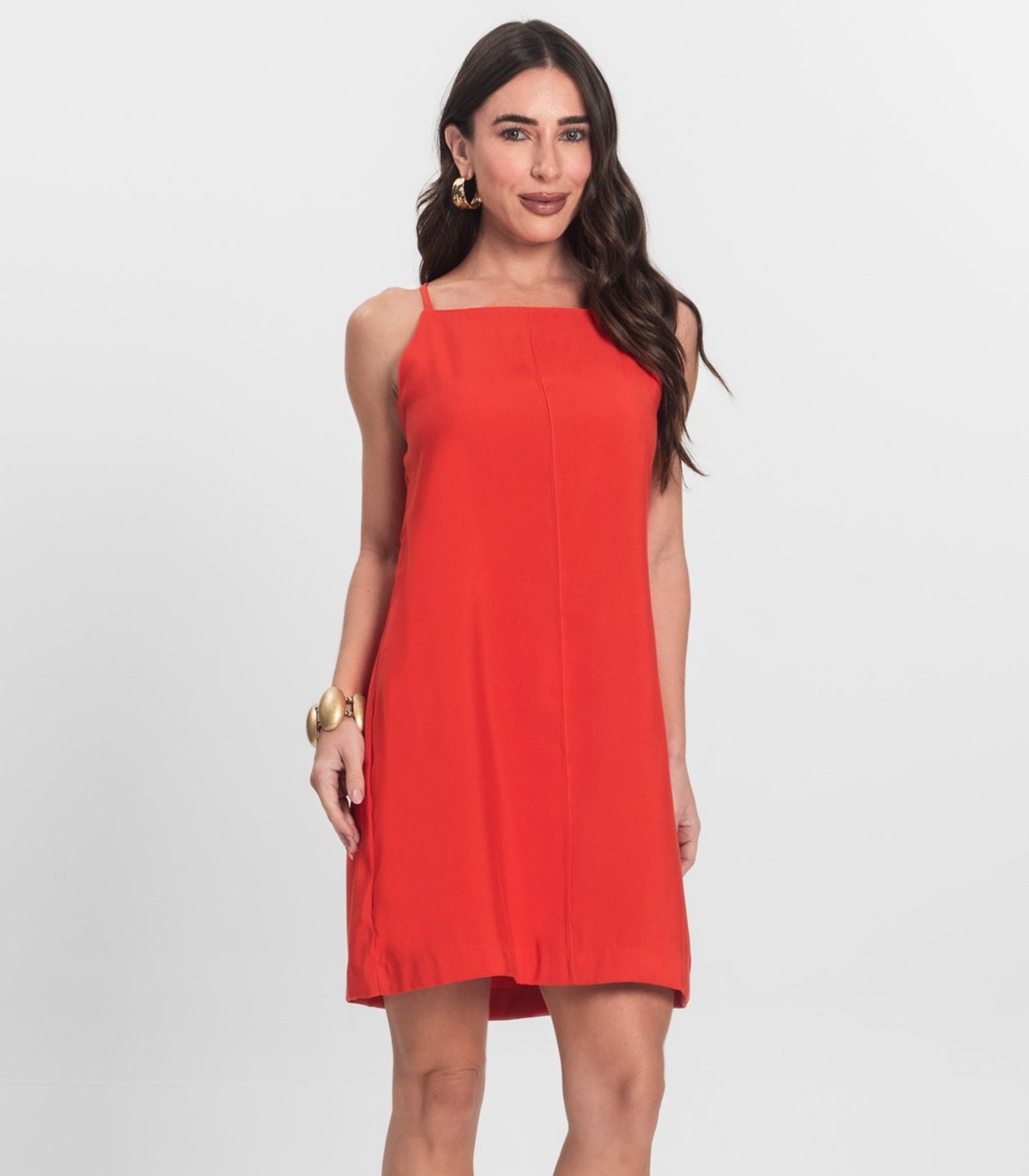 Vestido Feminino Decote Quadrado Endless Laranja